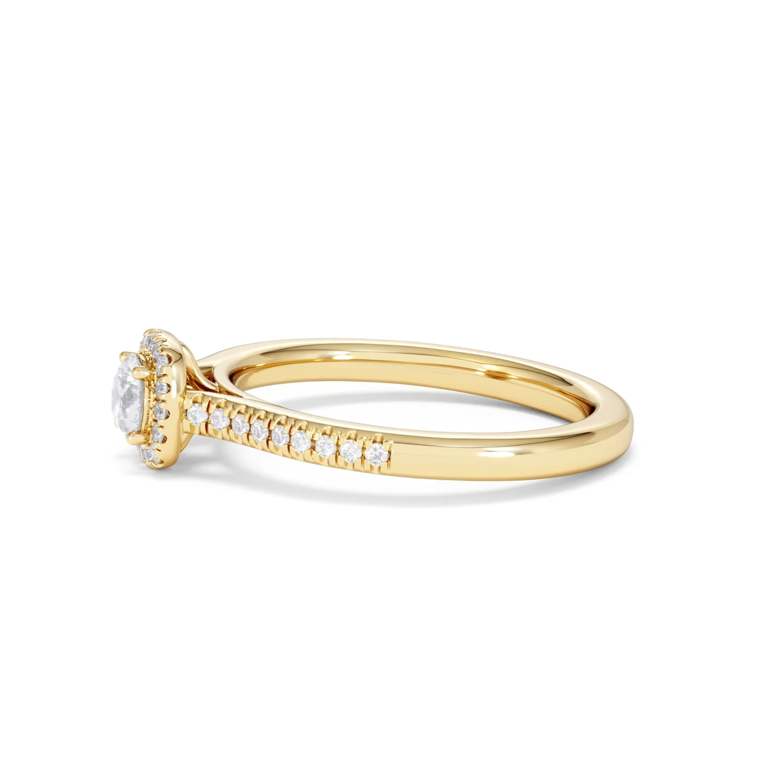 Lumia Round Cut Lab Diamond Halo Ring 0.50ct F/VS in 18K Gold Vermeil - Image 73