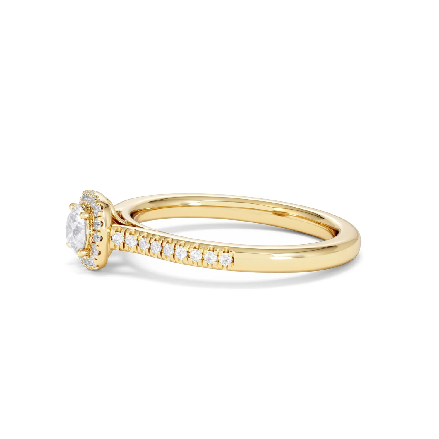 Lumia Round Cut Lab Diamond Halo Ring 0.50ct F/VS in 18K Gold Vermeil - Image 74