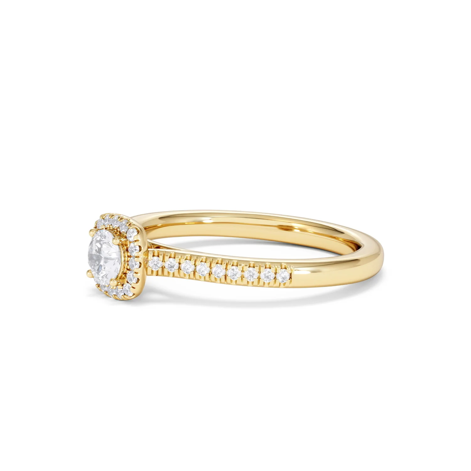 Lumia Round Cut Lab Diamond Halo Ring 0.50ct F/VS in 18K Gold Vermeil - Image 78
