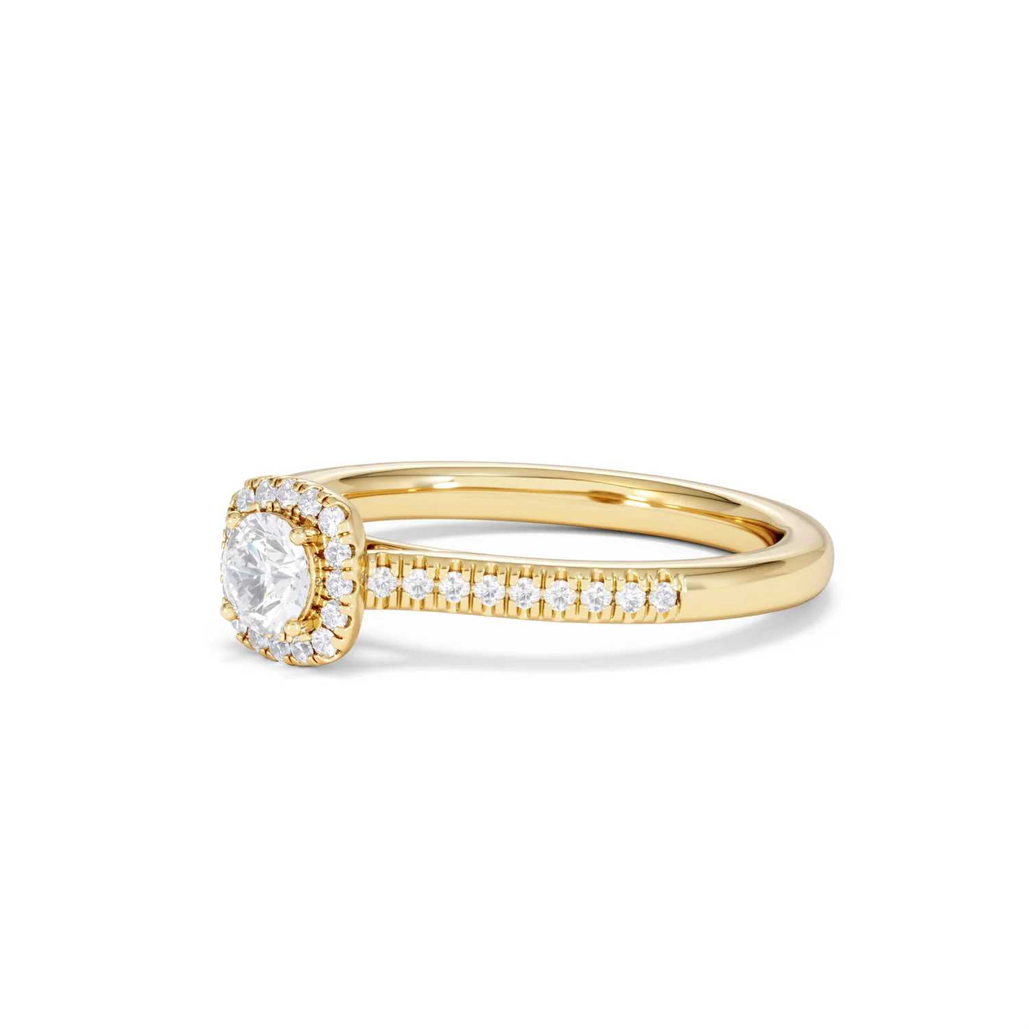 Lumia Round Cut Lab Diamond Halo Ring 0.50ct F/VS in 18K Gold Vermeil - Image 80