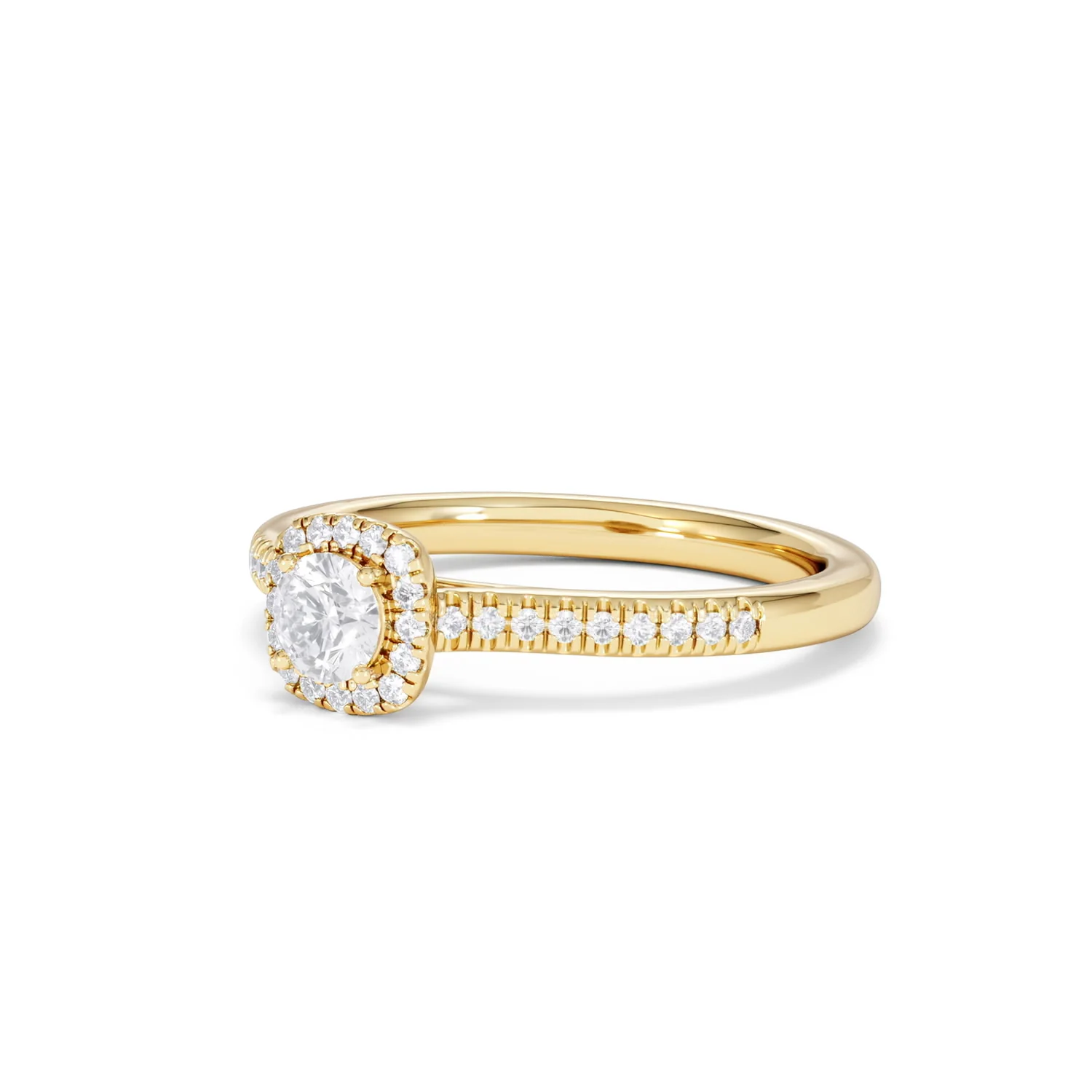 Lumia Round Cut Lab Diamond Halo Ring 0.50ct F/VS in 18K Gold Vermeil - Image 82