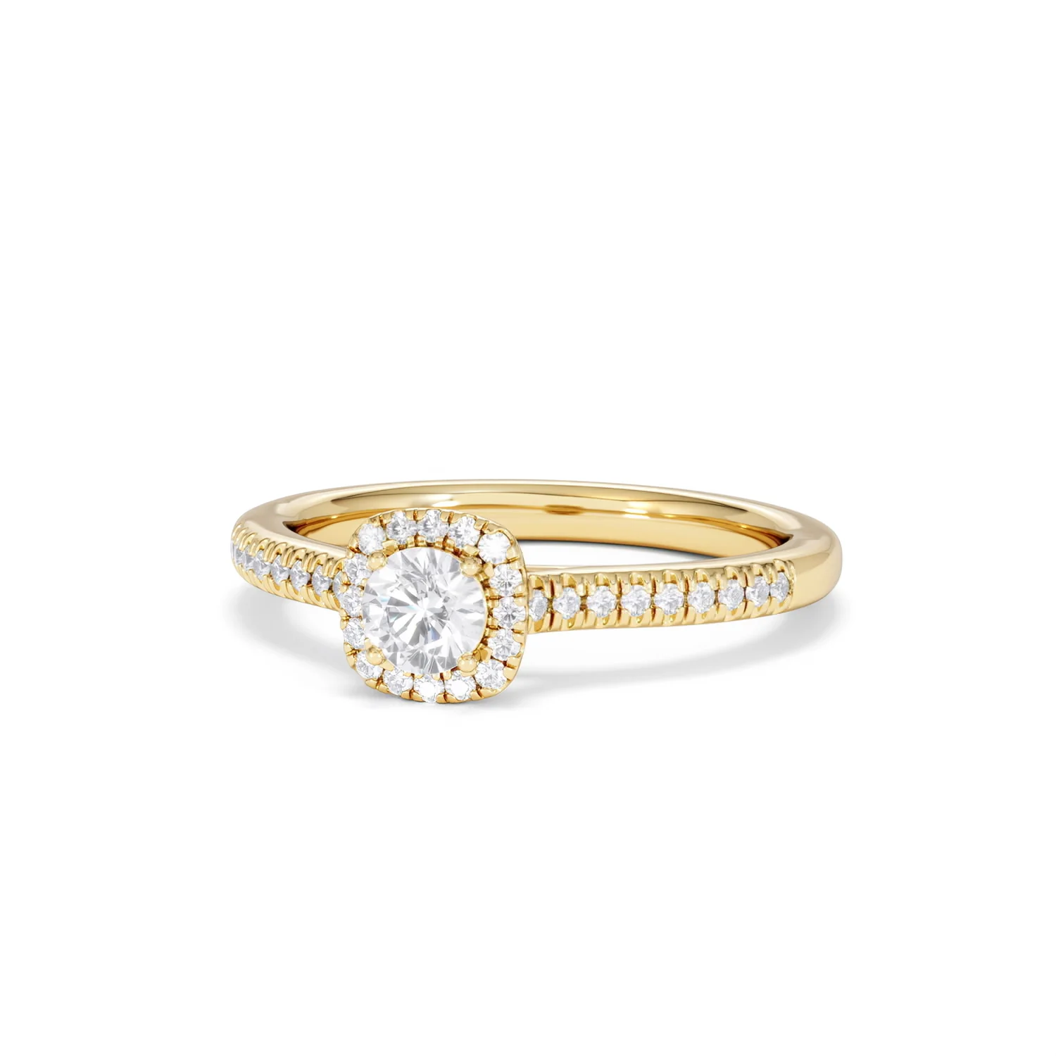 Lumia Round Cut Lab Diamond Halo Ring 0.50ct F/VS in 18K Gold Vermeil - Image 86