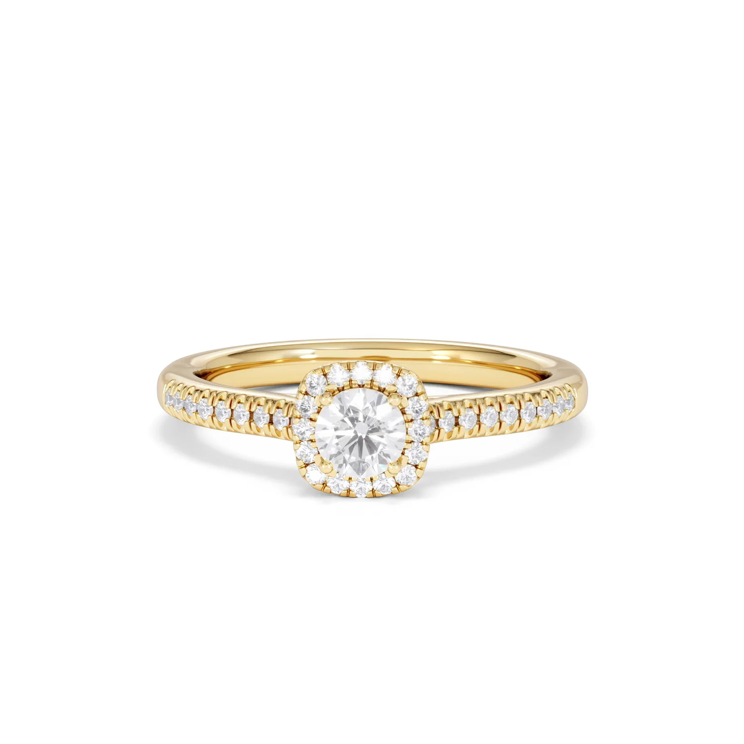 Lumia Round Cut Lab Diamond Halo Ring 0.50ct F/VS in 18K Gold Vermeil - Image 89