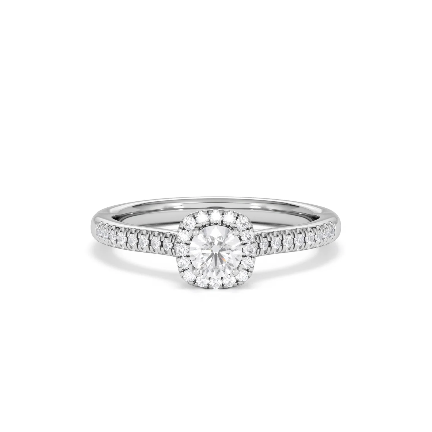 Lumia Round Cut Lab Diamond Halo Ring 0.50ct F/VS in 925 Silver - Image 10