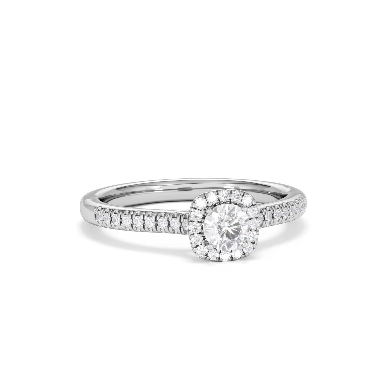 Lumia Round Cut Lab Diamond Halo Ring 0.50ct F/VS in 925 Silver - Image 13