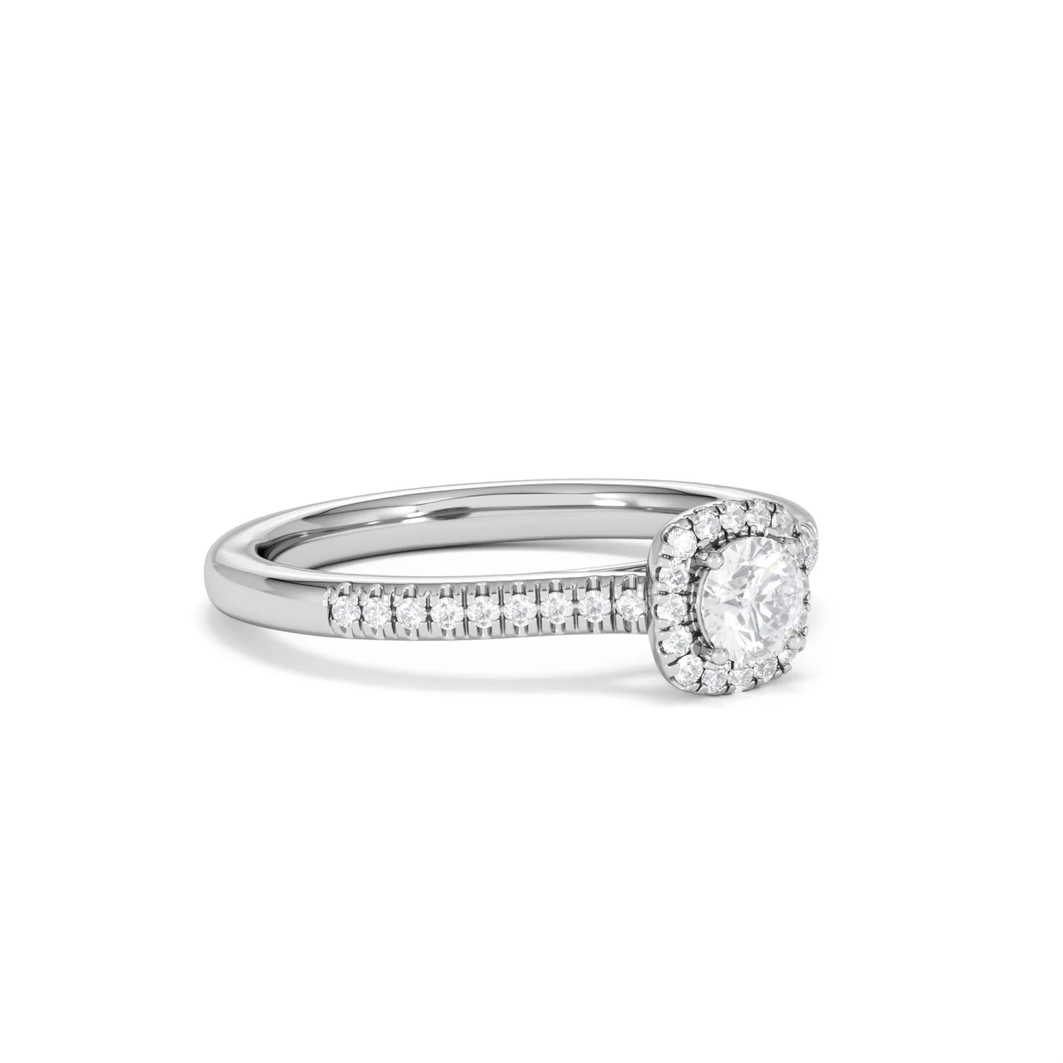 Lumia Round Cut Lab Diamond Halo Ring 0.50ct F/VS in 925 Silver - Image 18