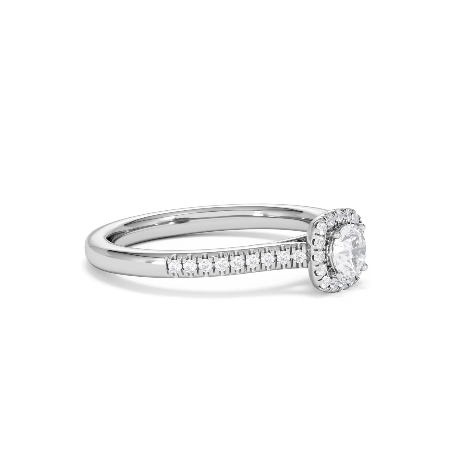 Lumia Round Cut Lab Diamond Halo Ring 0.50ct F/VS in 925 Silver - Image 21