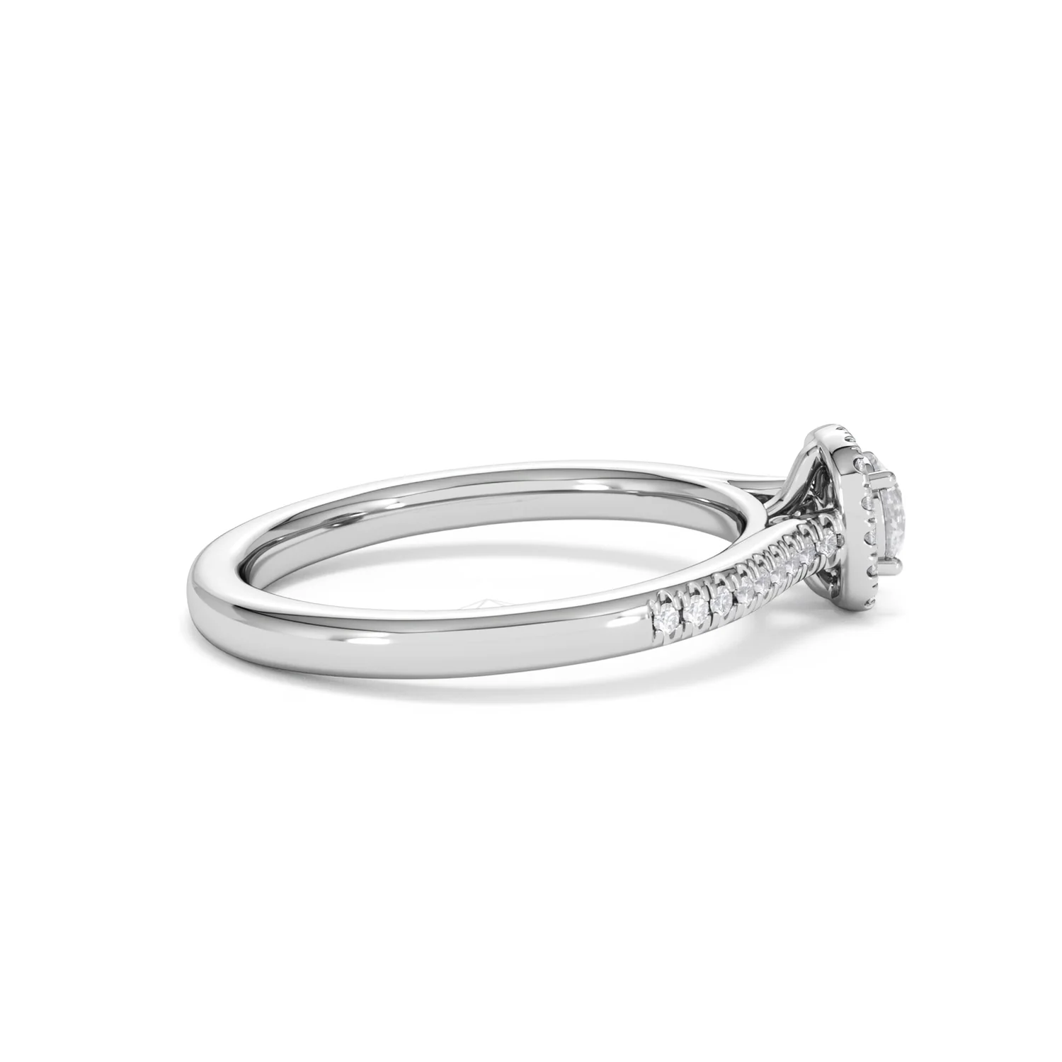 Lumia Round Cut Lab Diamond Halo Ring 0.50ct F/VS in 925 Silver - Image 32