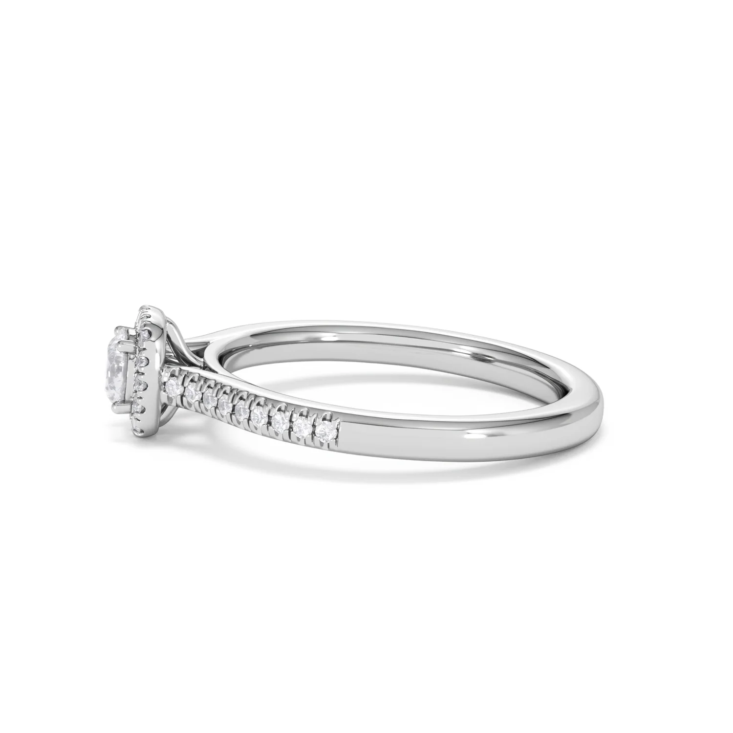 Lumia Round Cut Lab Diamond Halo Ring 0.50ct F/VS in 925 Silver - Image 71