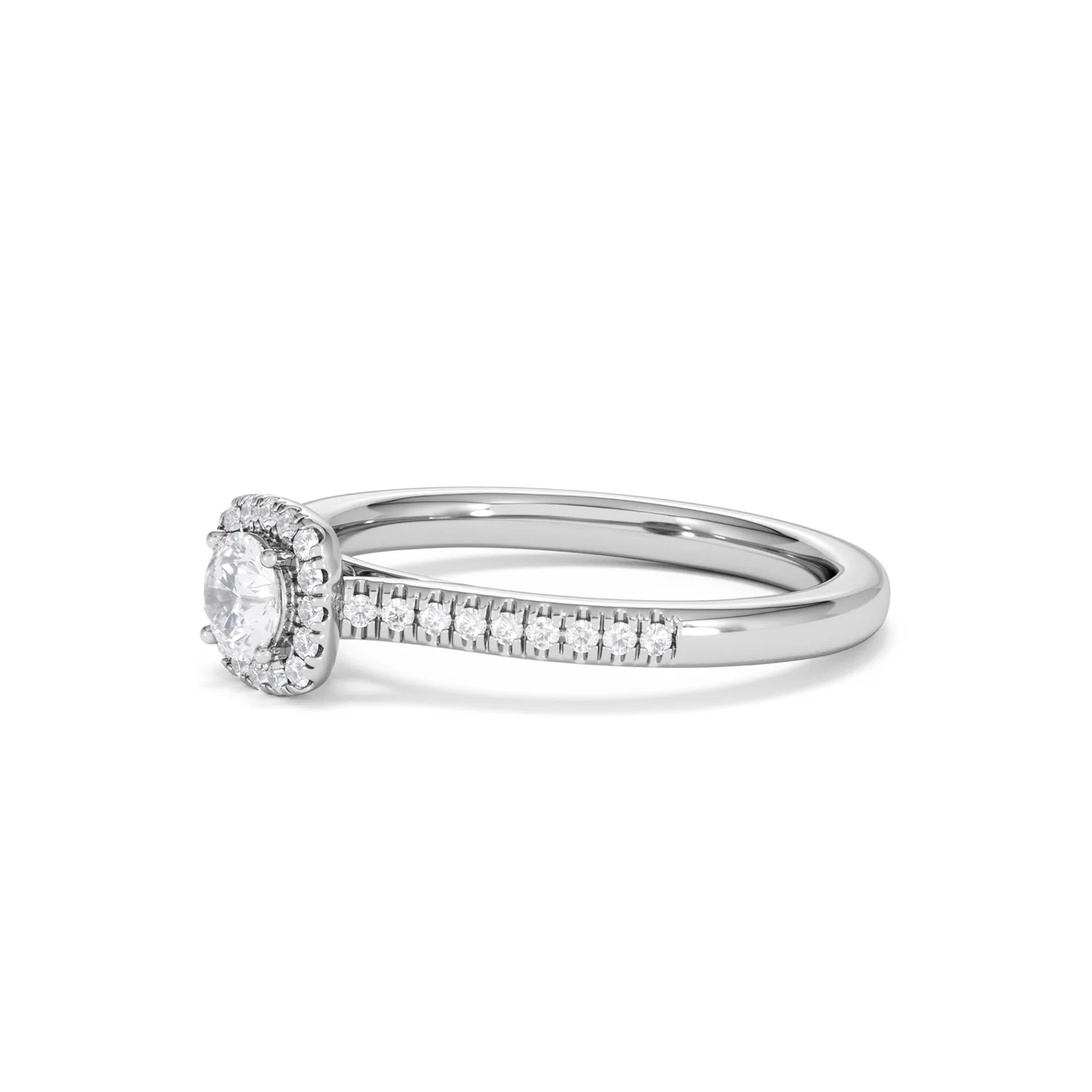 Lumia Round Cut Lab Diamond Halo Ring 0.50ct F/VS in 925 Silver - Image 78