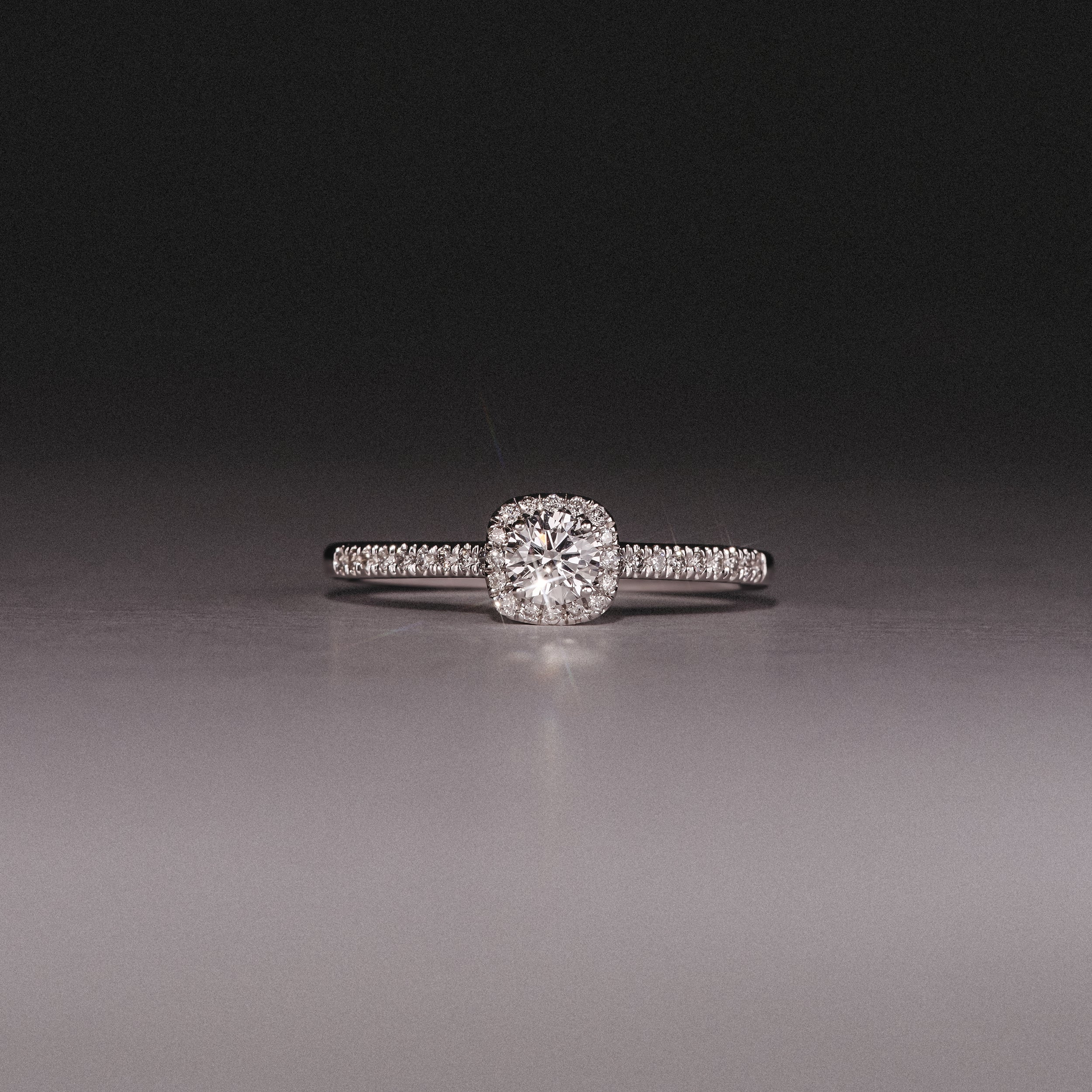 Lumia Round Cut Lab Diamond Halo Ring 0.50ct F/VS in 925 Silver - Image 8