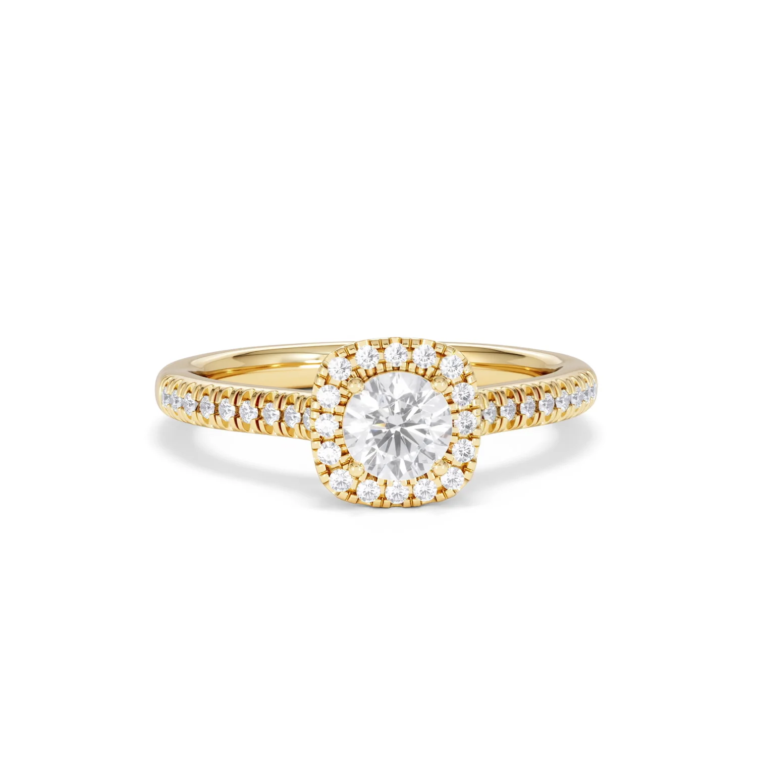Lumia Round Cut Lab Diamond Halo Ring 0.70ct F/VS in 9K Gold - Image 11