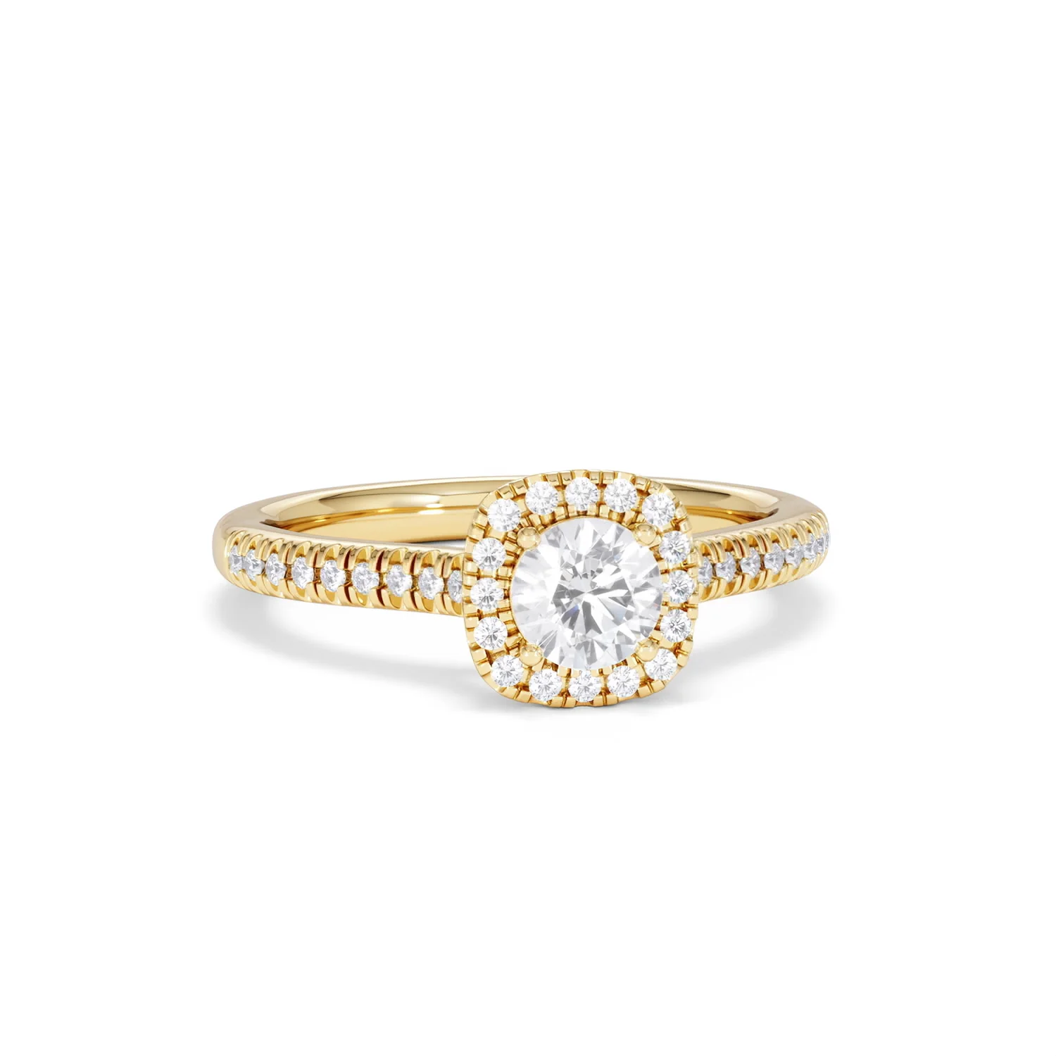 Lumia Round Cut Lab Diamond Halo Ring 0.70ct F/VS in 9K Gold - Image 12