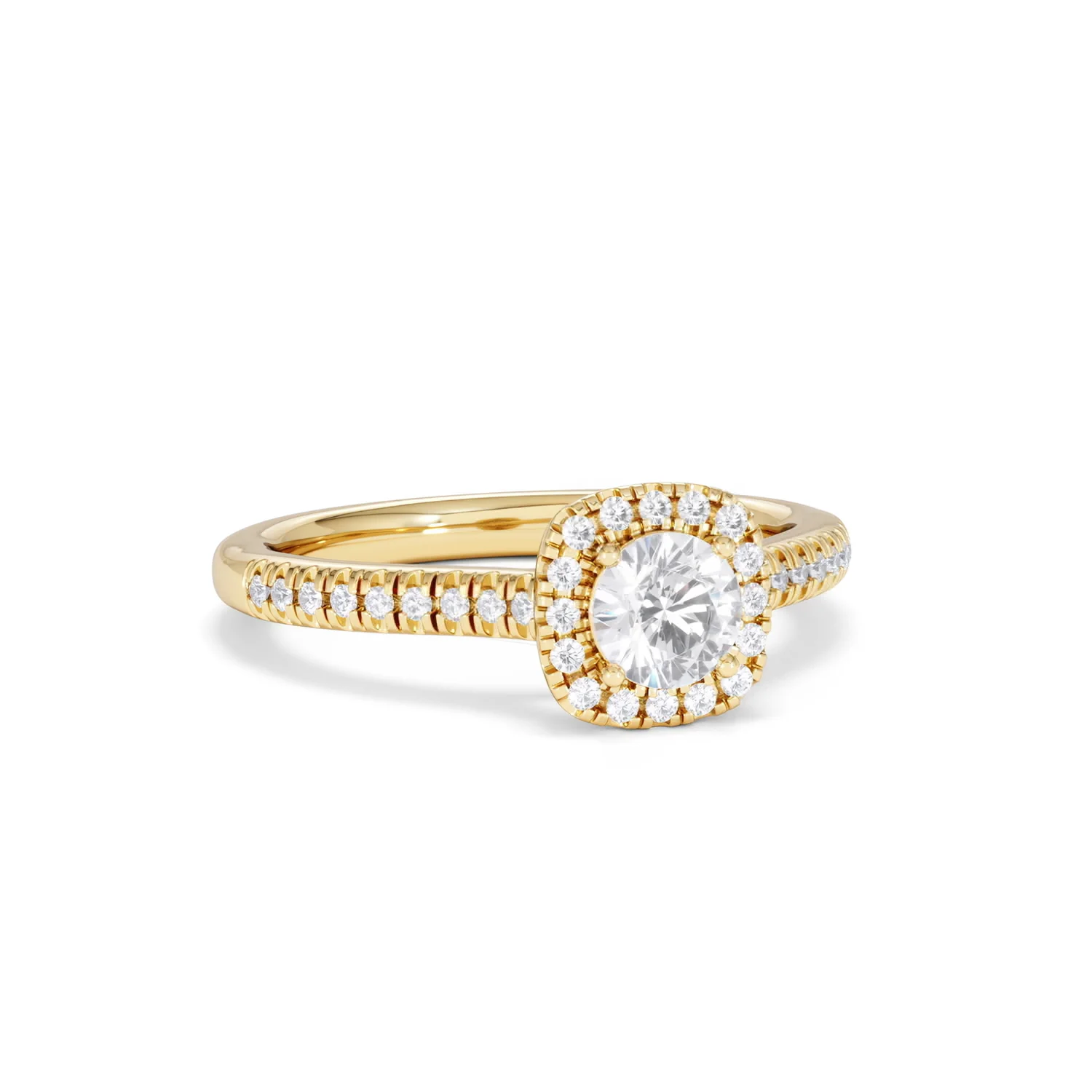 Lumia Round Cut Lab Diamond Halo Ring 0.70ct F/VS in 9K Gold - Image 14