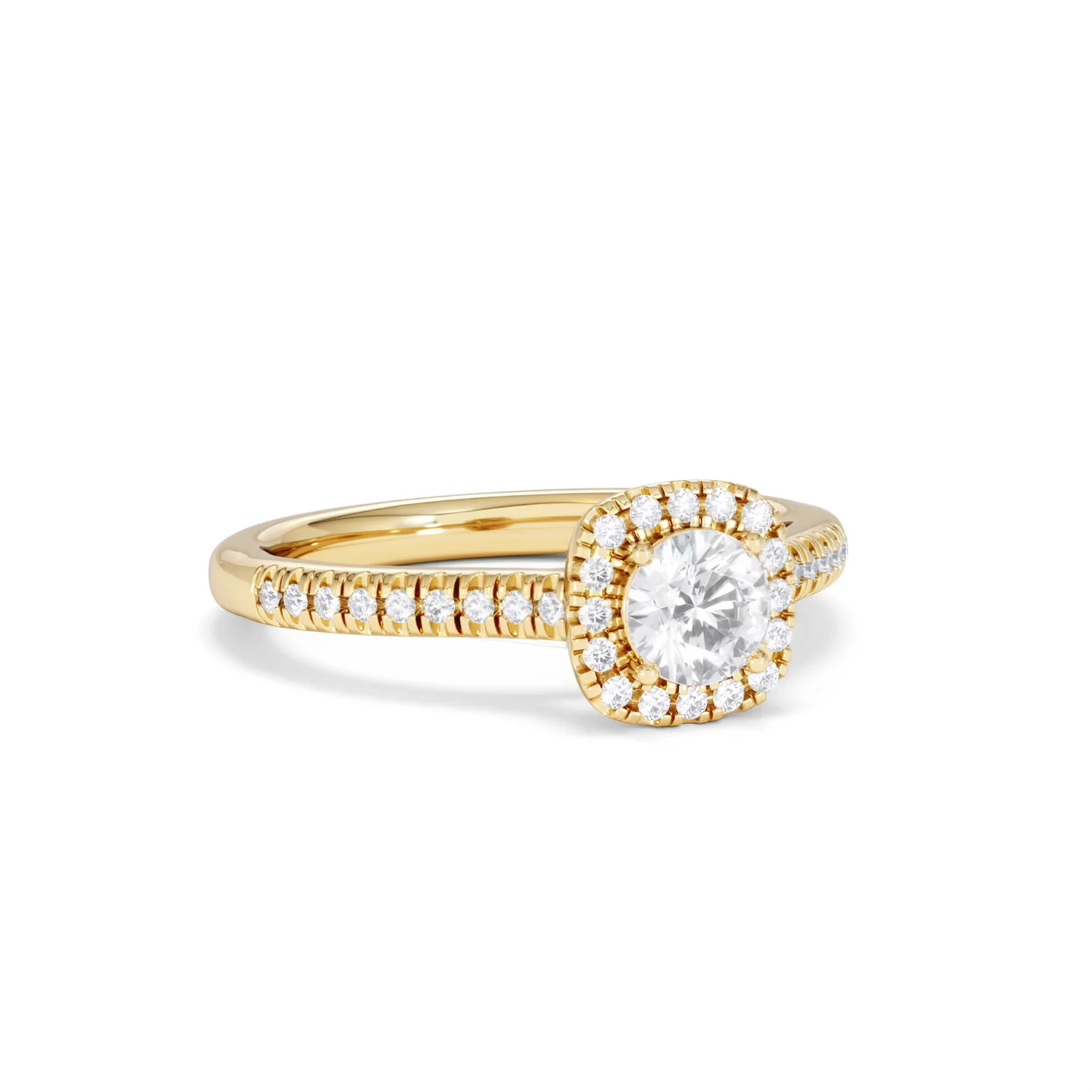 Lumia Round Cut Lab Diamond Halo Ring 0.70ct F/VS in 9K Gold - Image 15