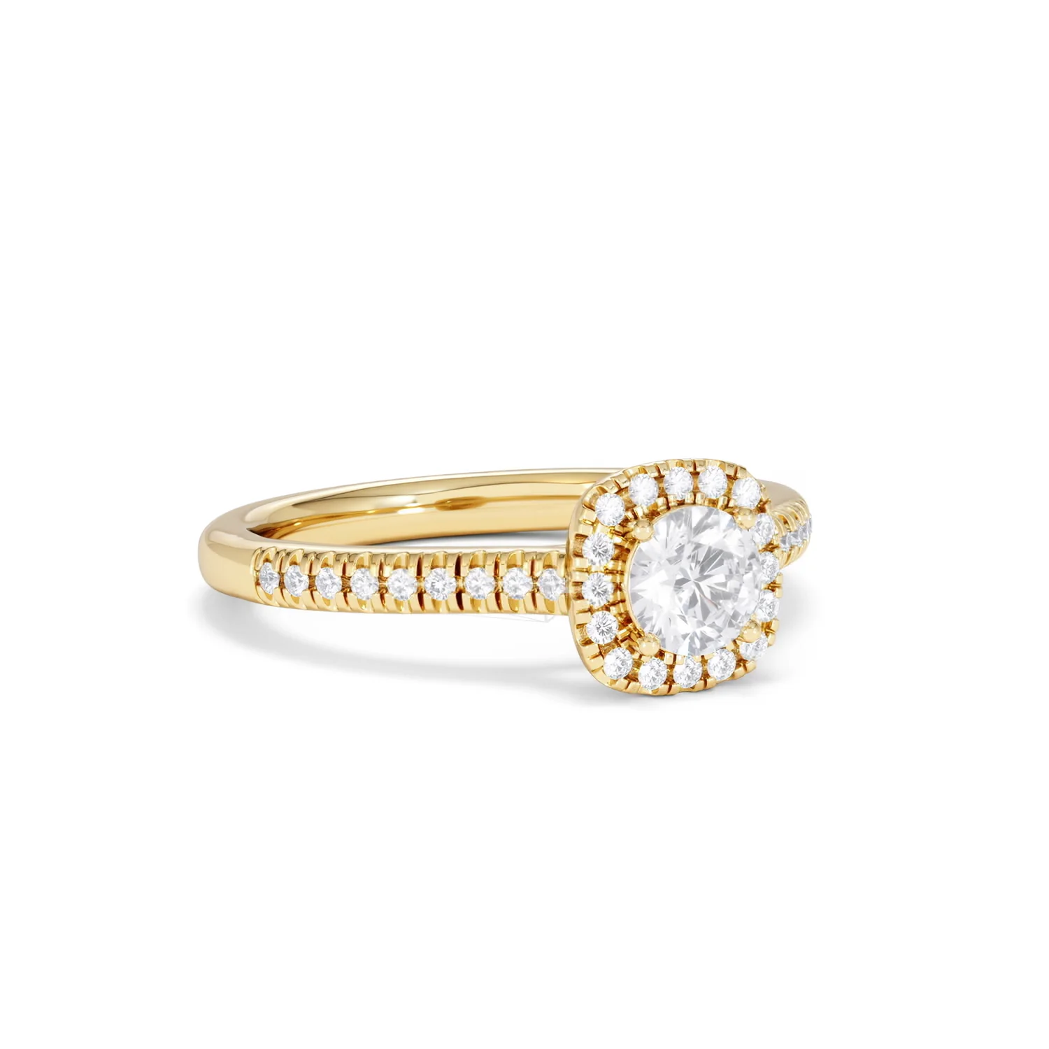 Lumia Round Cut Lab Diamond Halo Ring 0.70ct F/VS in 9K Gold - Image 16