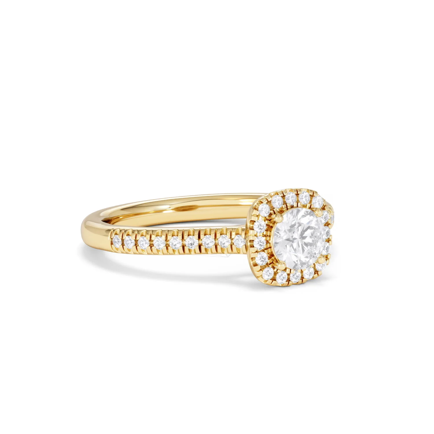 Lumia Round Cut Lab Diamond Halo Ring 0.70ct F/VS in 9K Gold - Image 17