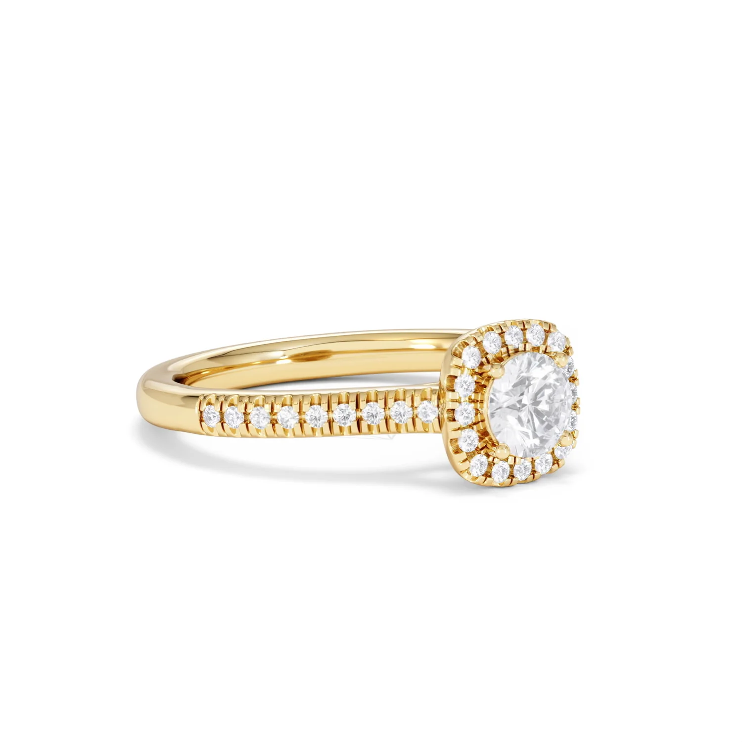 Lumia Round Cut Lab Diamond Halo Ring 0.70ct F/VS in 9K Gold - Image 18