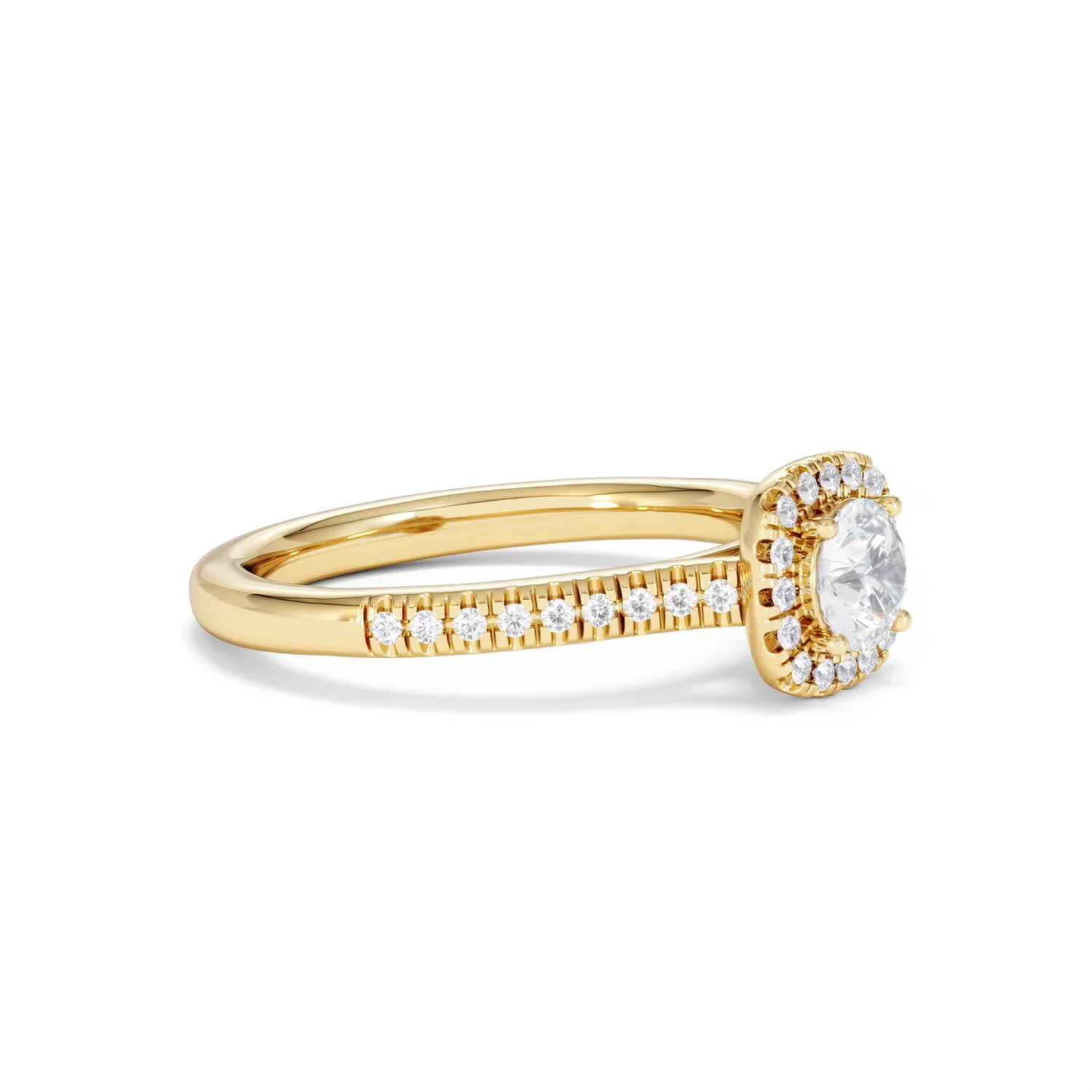 Lumia Round Cut Lab Diamond Halo Ring 0.70ct F/VS in 9K Gold - Image 22
