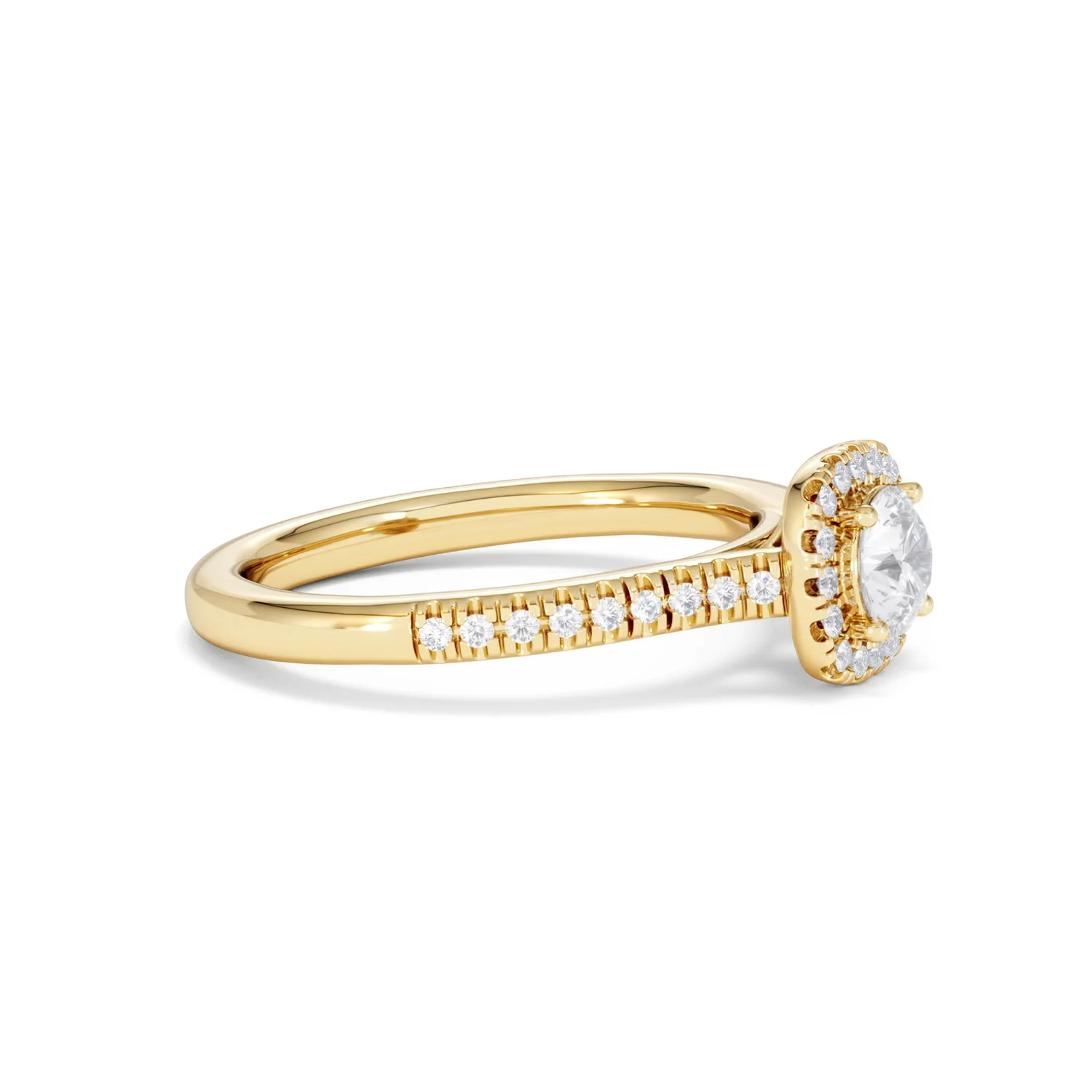 Lumia Round Cut Lab Diamond Halo Ring 0.70ct F/VS in 9K Gold - Image 24