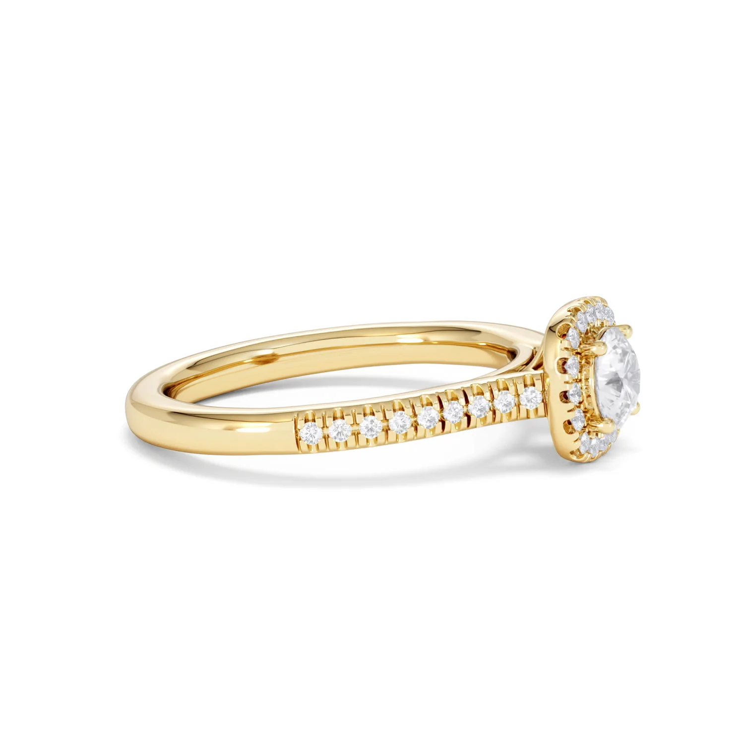 Lumia Round Cut Lab Diamond Halo Ring 0.70ct F/VS in 9K Gold - Image 25