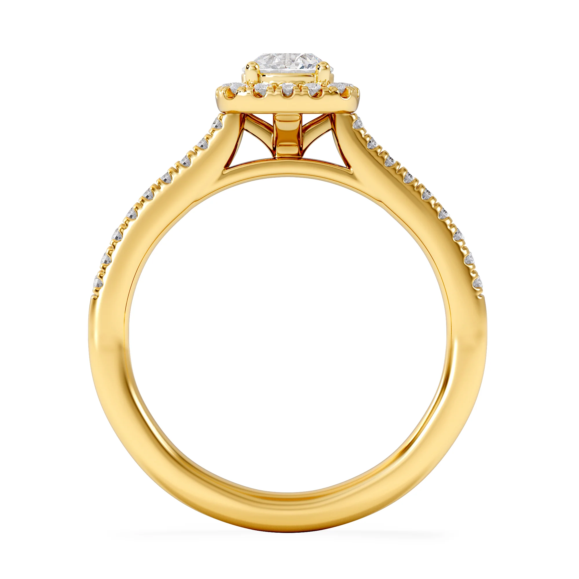Lumia Round Cut Lab Diamond Halo Ring 0.70ct F/VS in 9K Gold - Image 3