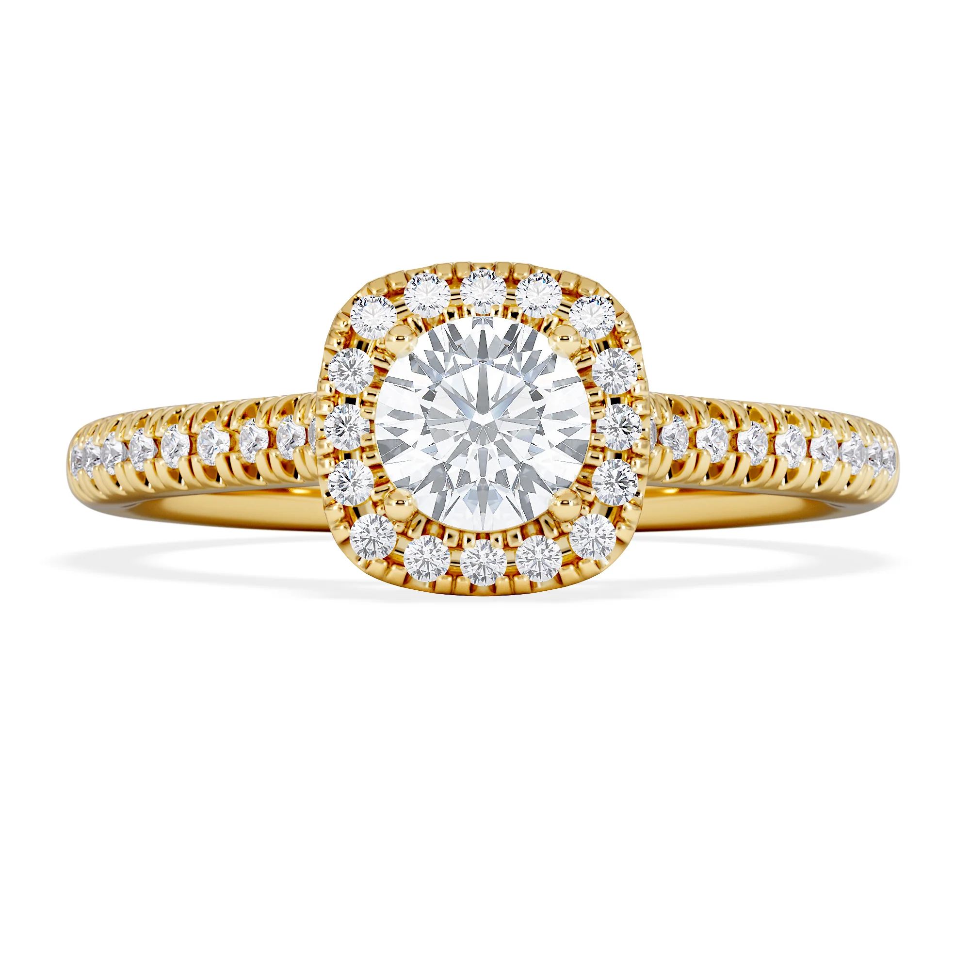 Lumia Round Cut Lab Diamond Halo Ring 0.70ct F/VS in 9K Gold - Image 7