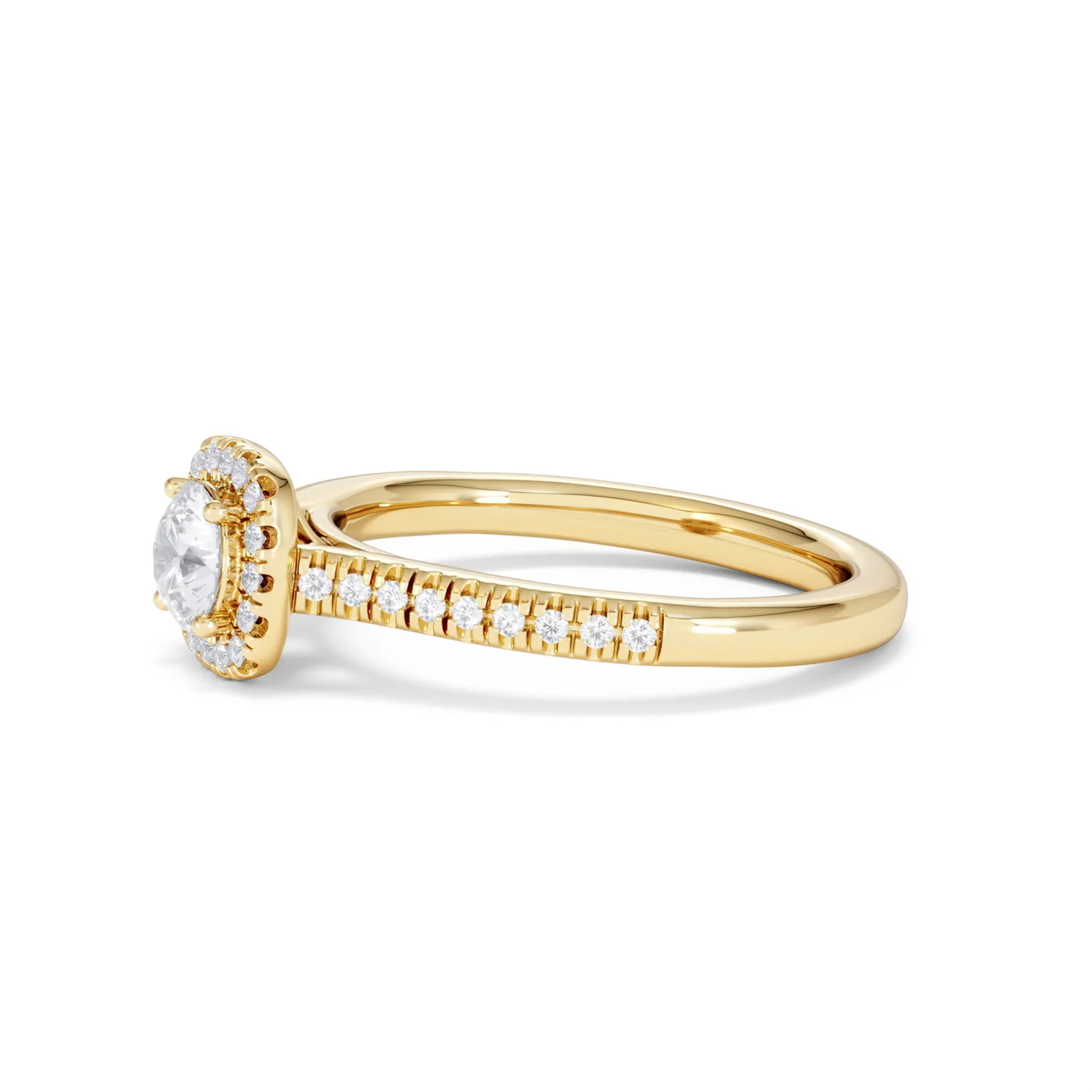 Lumia Round Cut Lab Diamond Halo Ring 0.70ct F/VS in 9K Gold - Image 75