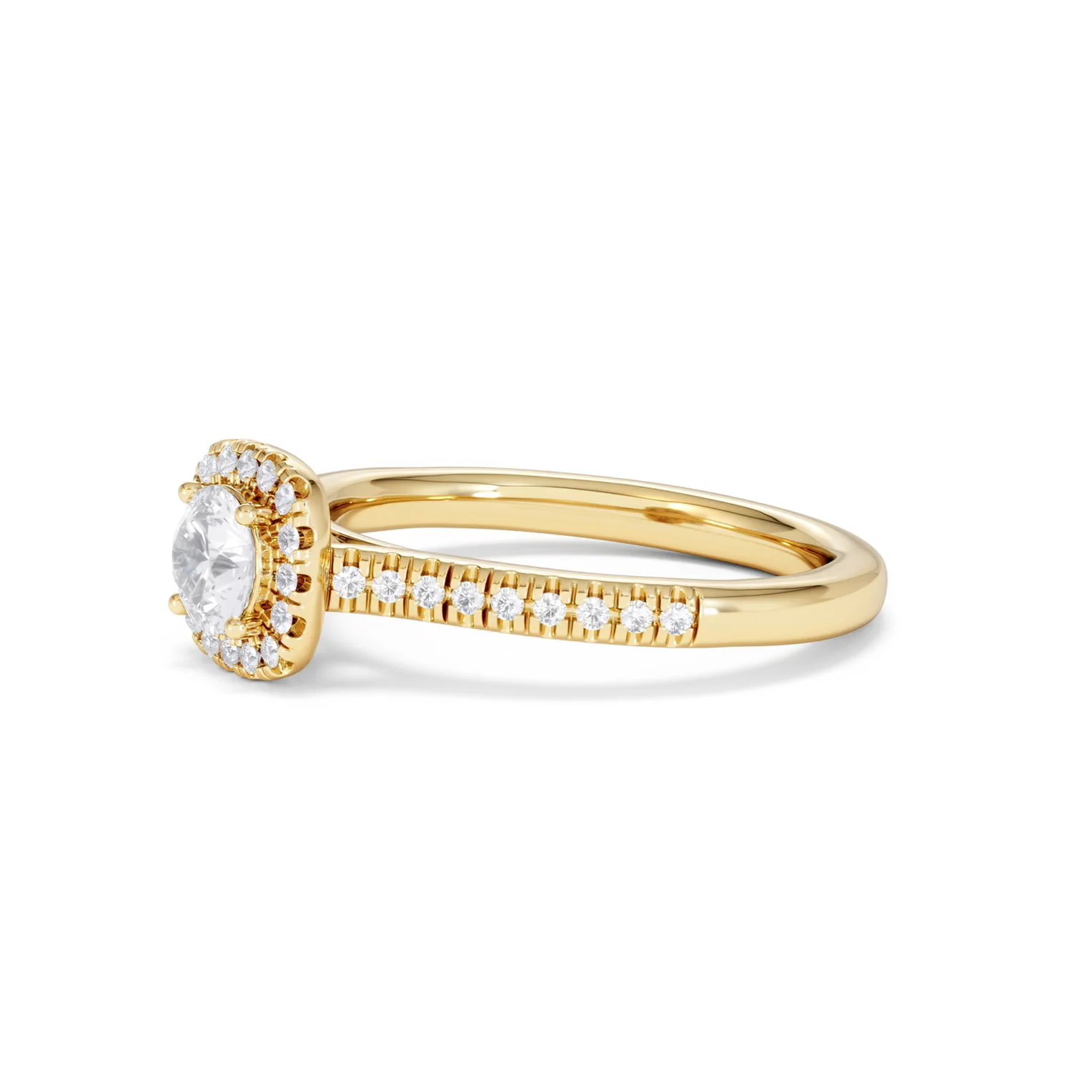 Lumia Round Cut Lab Diamond Halo Ring 0.70ct F/VS in 9K Gold - Image 77
