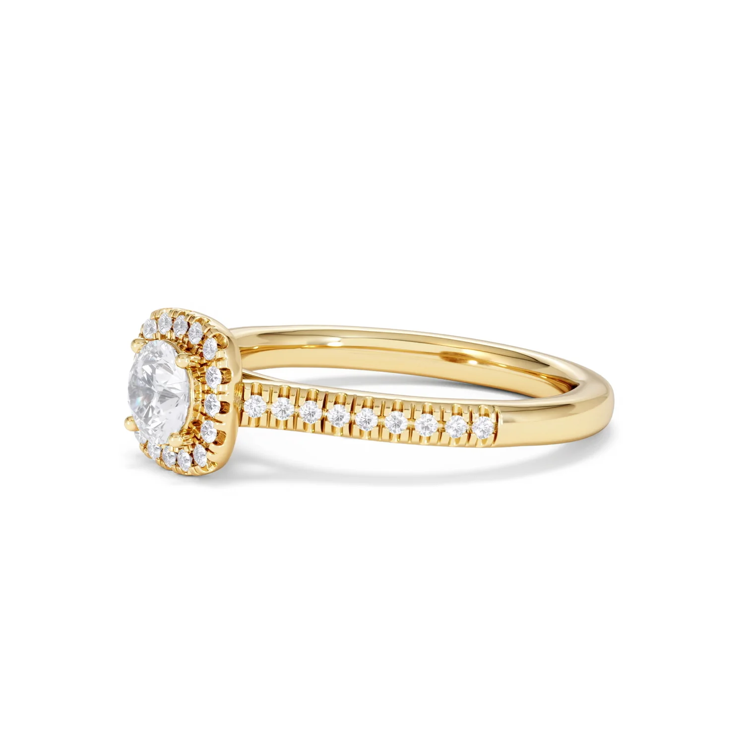 Lumia Round Cut Lab Diamond Halo Ring 0.70ct F/VS in 9K Gold - Image 78