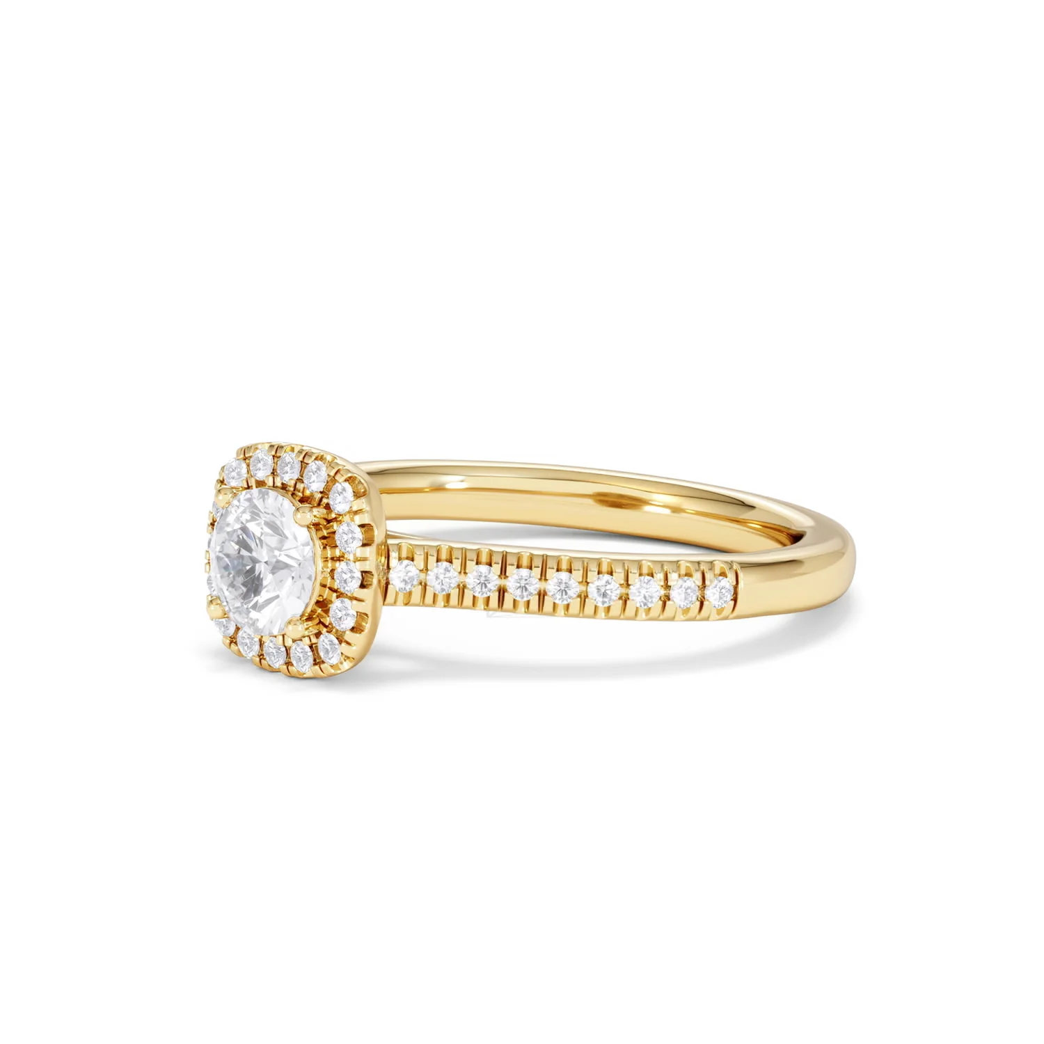 Lumia Round Cut Lab Diamond Halo Ring 0.70ct F/VS in 9K Gold - Image 80