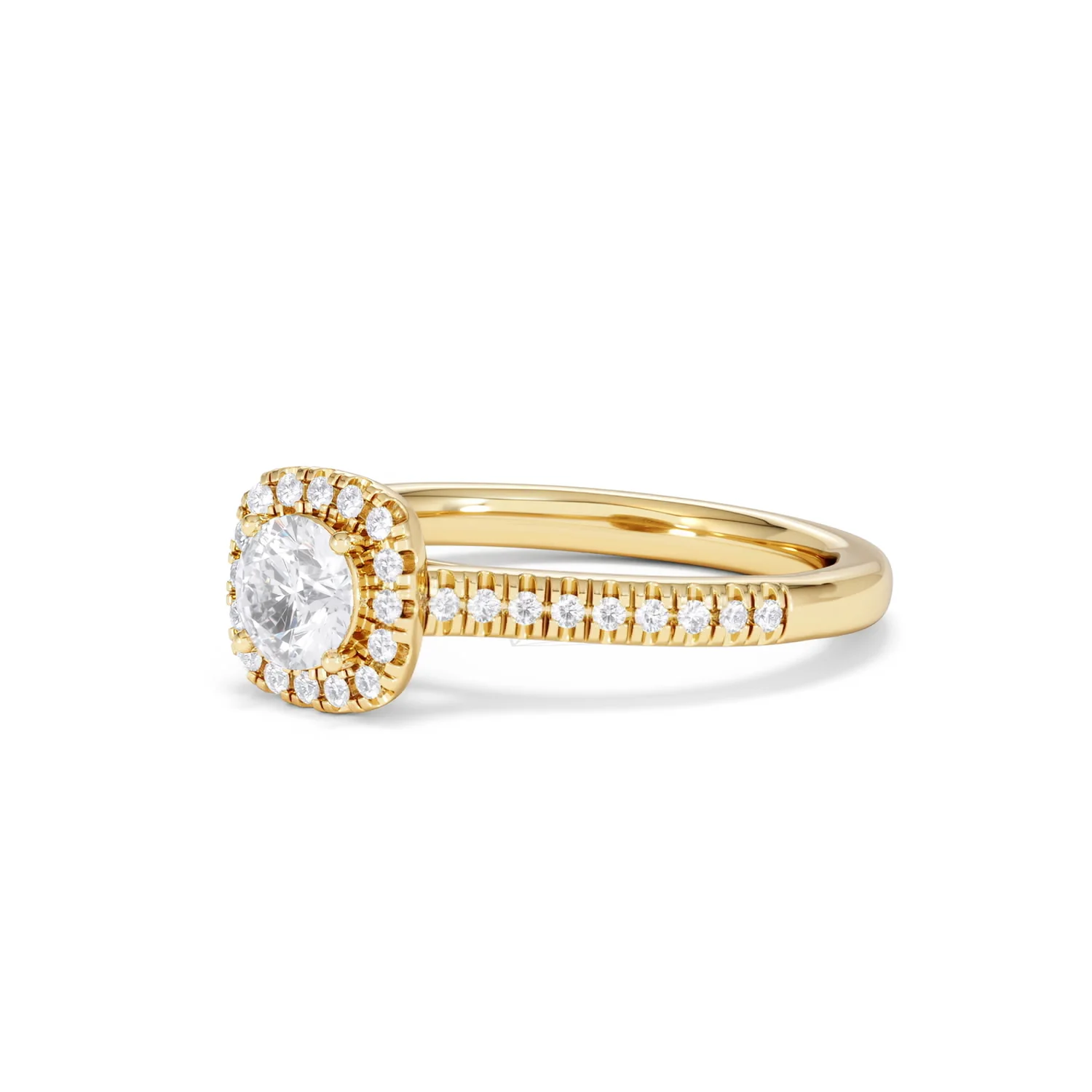 Lumia Round Cut Lab Diamond Halo Ring 0.70ct F/VS in 9K Gold - Image 81
