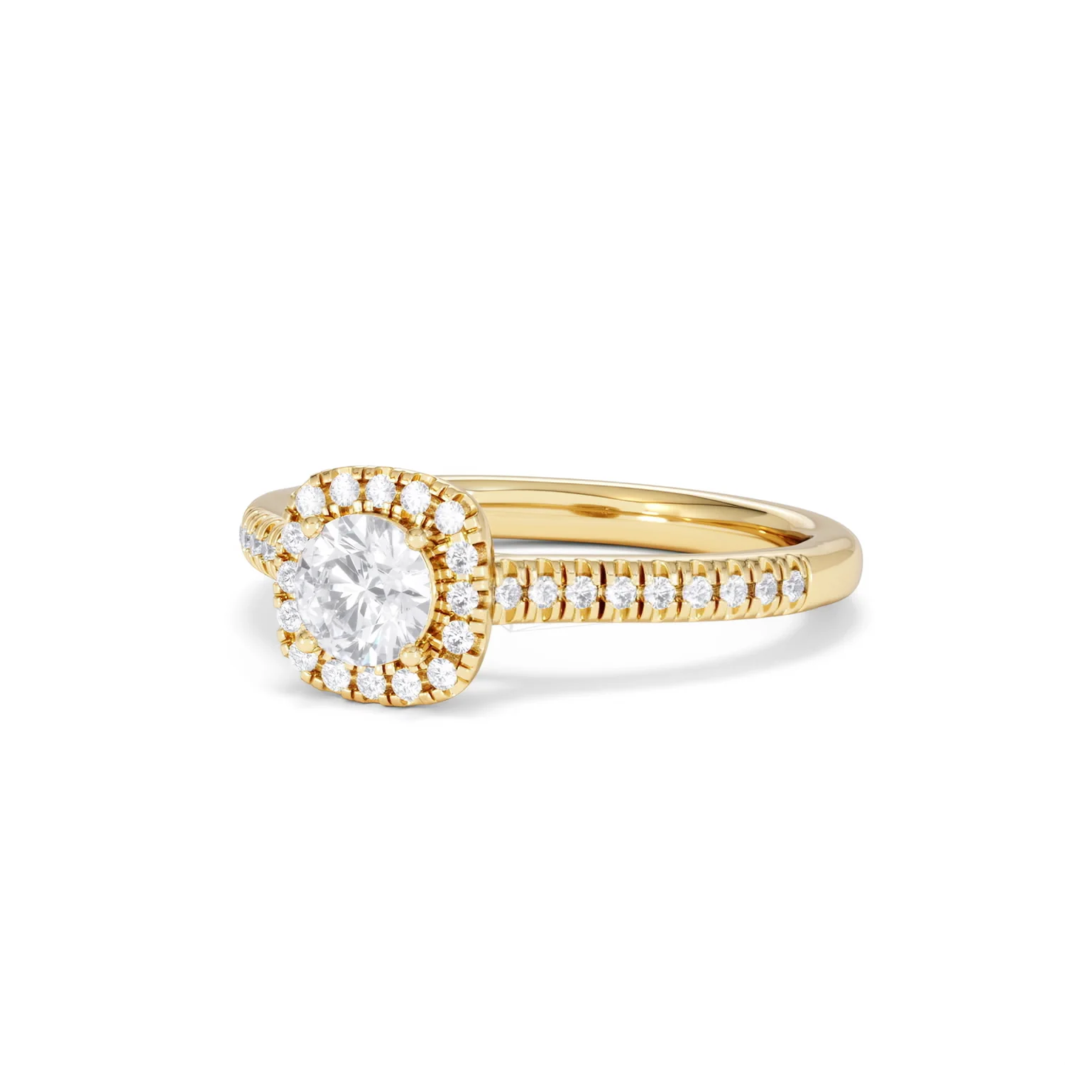 Lumia Round Cut Lab Diamond Halo Ring 0.70ct F/VS in 9K Gold - Image 84