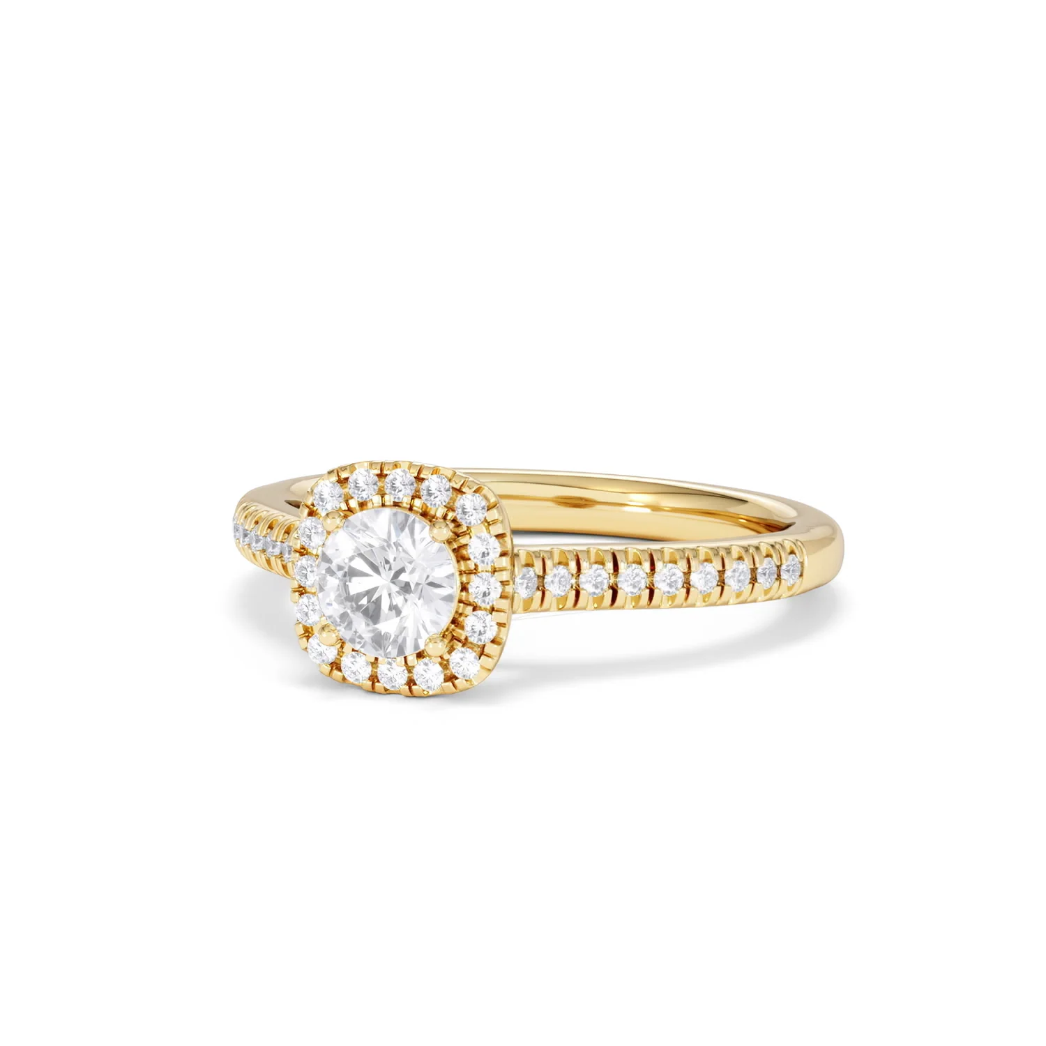Lumia Round Cut Lab Diamond Halo Ring 0.70ct F/VS in 9K Gold - Image 85