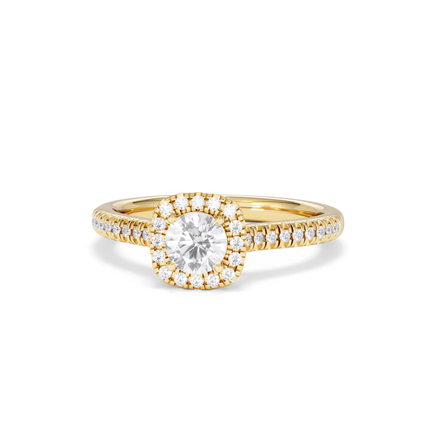 Lumia Round Cut Lab Diamond Halo Ring 0.70ct F/VS in 9K Gold - Image 88
