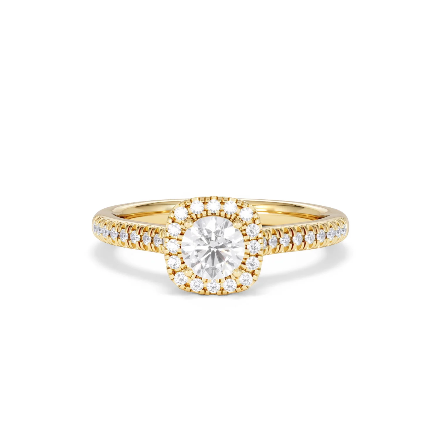 Lumia Round Cut Lab Diamond Halo Ring 0.70ct F/VS in 9K Gold - Image 89