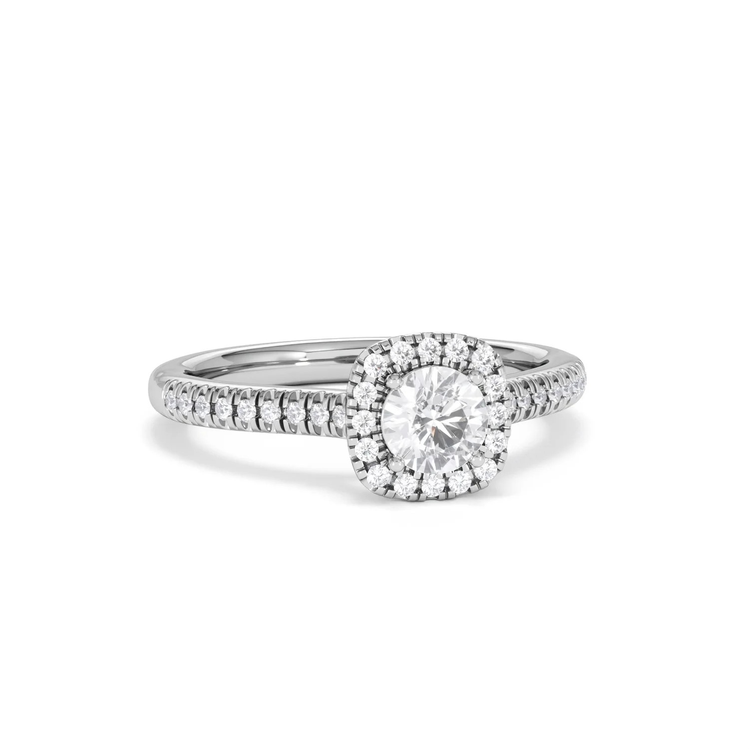 Lumia Round Cut Lab Diamond Halo Ring 0.70ct F/VS in 9K White Gold - Image 13