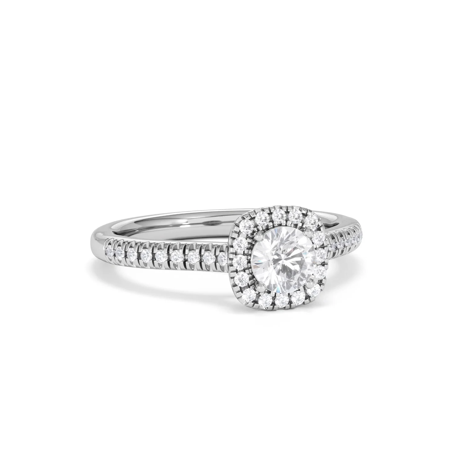 Lumia Round Cut Lab Diamond Halo Ring 0.70ct F/VS in 9K White Gold - Image 14