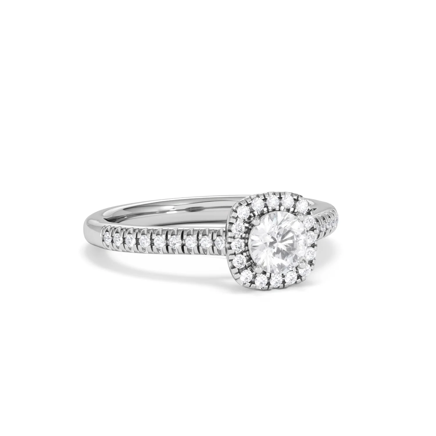 Lumia Round Cut Lab Diamond Halo Ring 0.70ct F/VS in 9K White Gold - Image 15