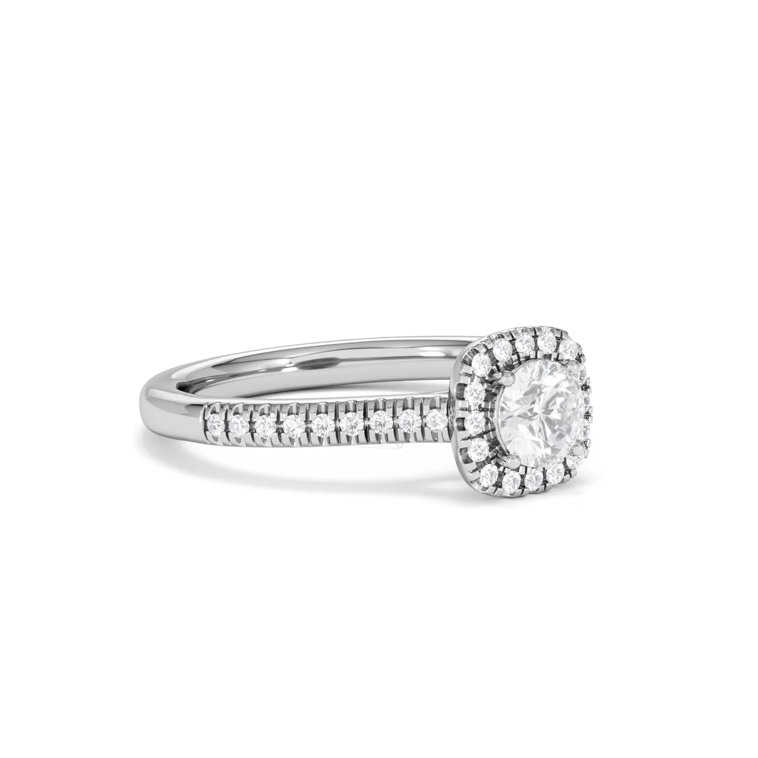 Lumia Round Cut Lab Diamond Halo Ring 0.70ct F/VS in 9K White Gold - Image 18