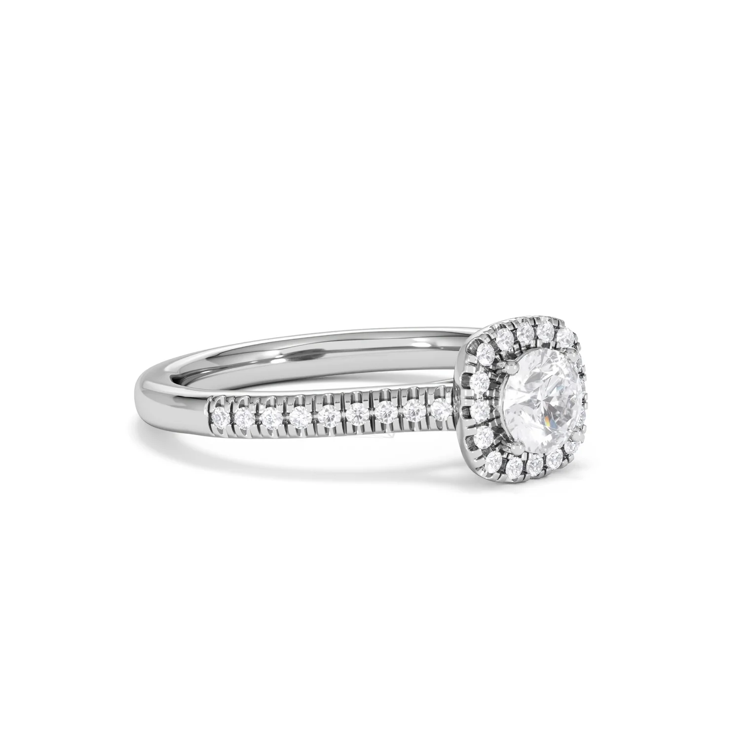 Lumia Round Cut Lab Diamond Halo Ring 0.70ct F/VS in 9K White Gold - Image 19