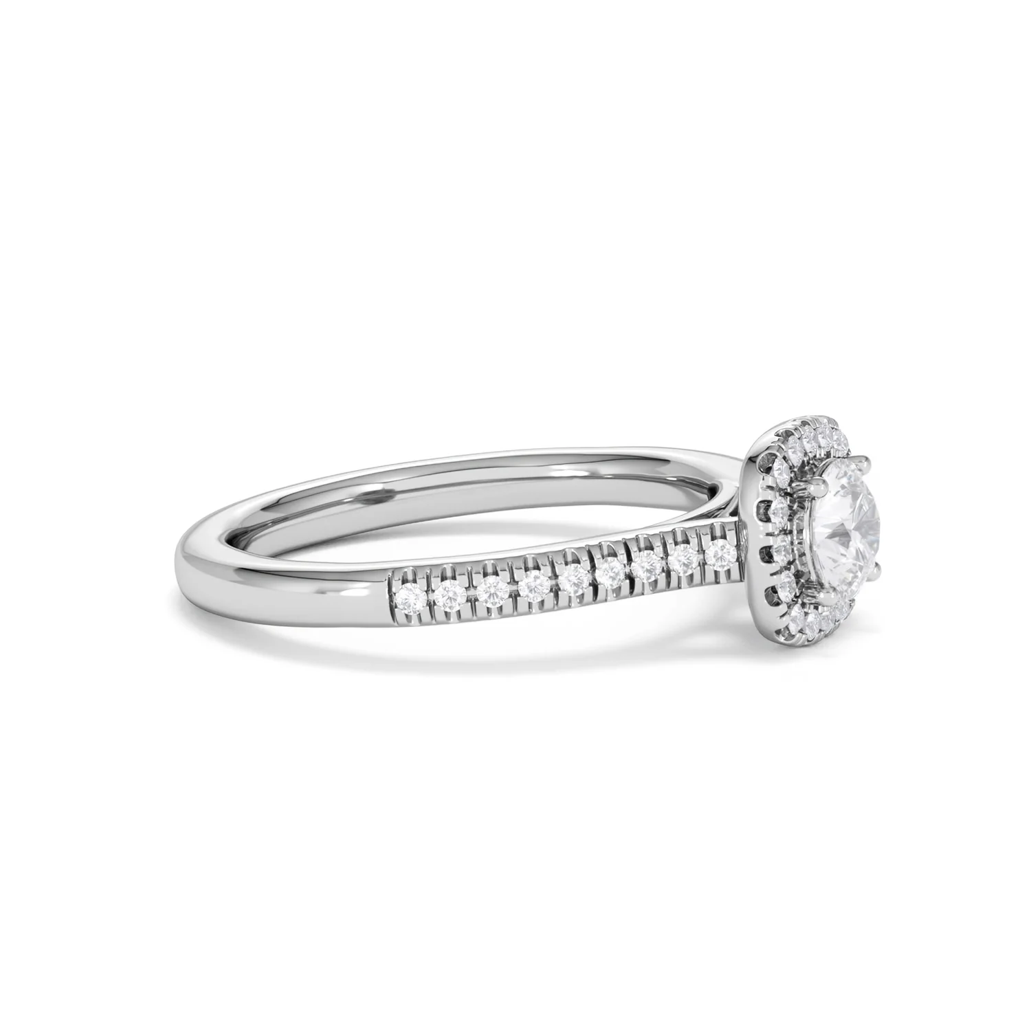 Lumia Round Cut Lab Diamond Halo Ring 0.70ct F/VS in 9K White Gold - Image 24