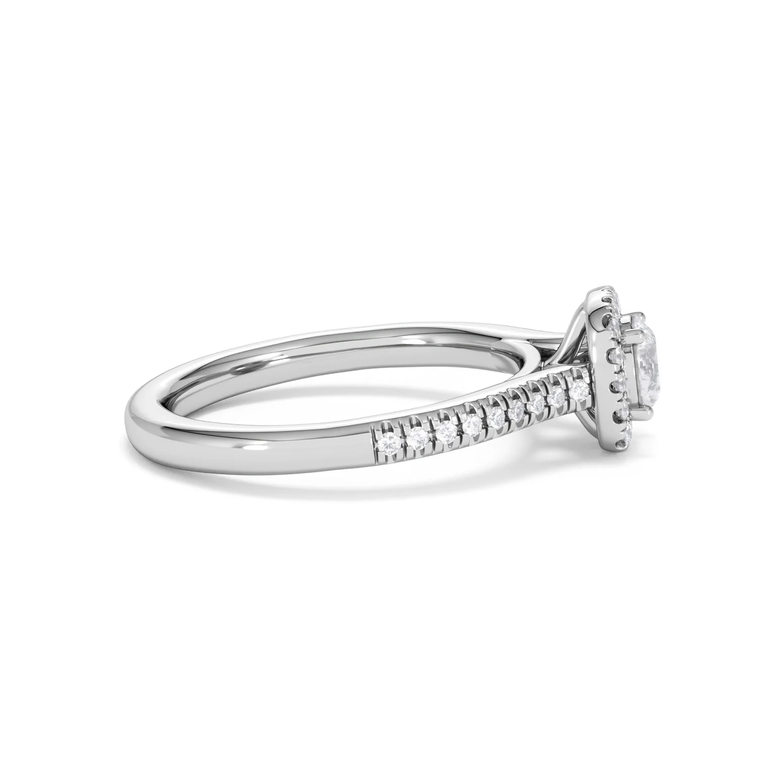 Lumia Round Cut Lab Diamond Halo Ring 0.70ct F/VS in 9K White Gold - Image 29
