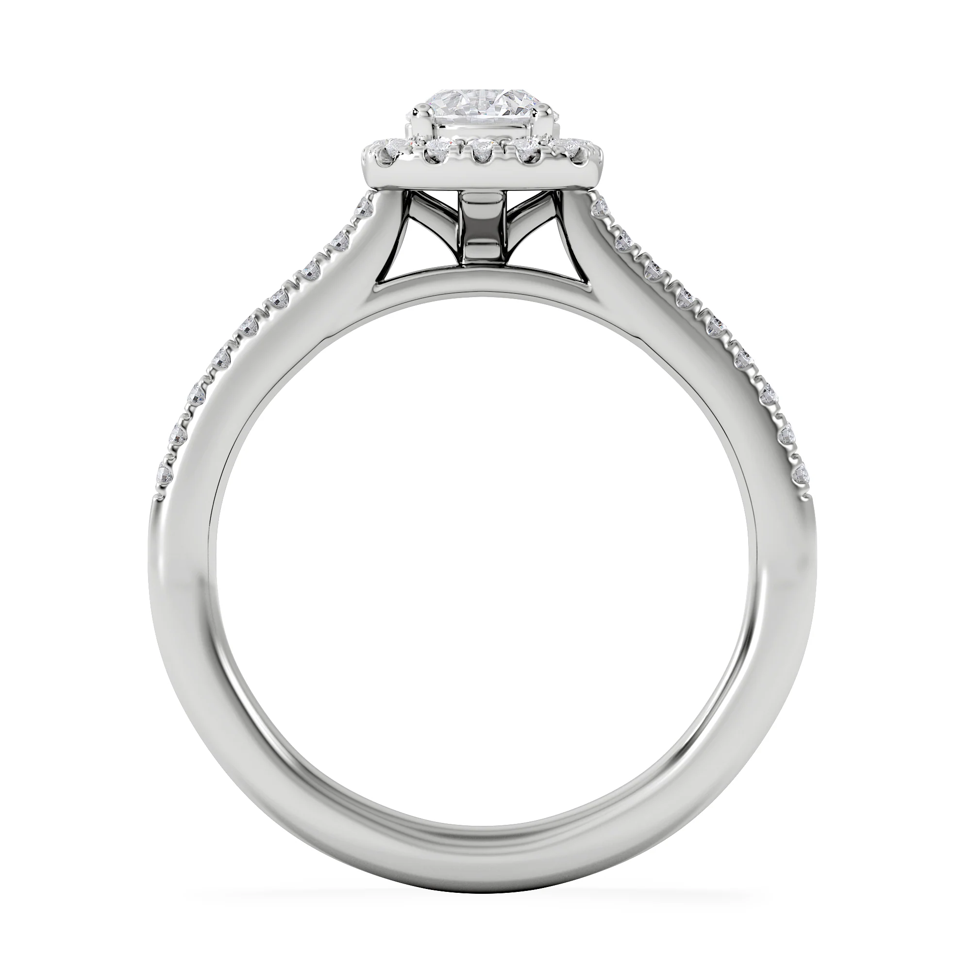 Lumia Round Cut Lab Diamond Halo Ring 0.70ct F/VS in 9K White Gold - Image 3