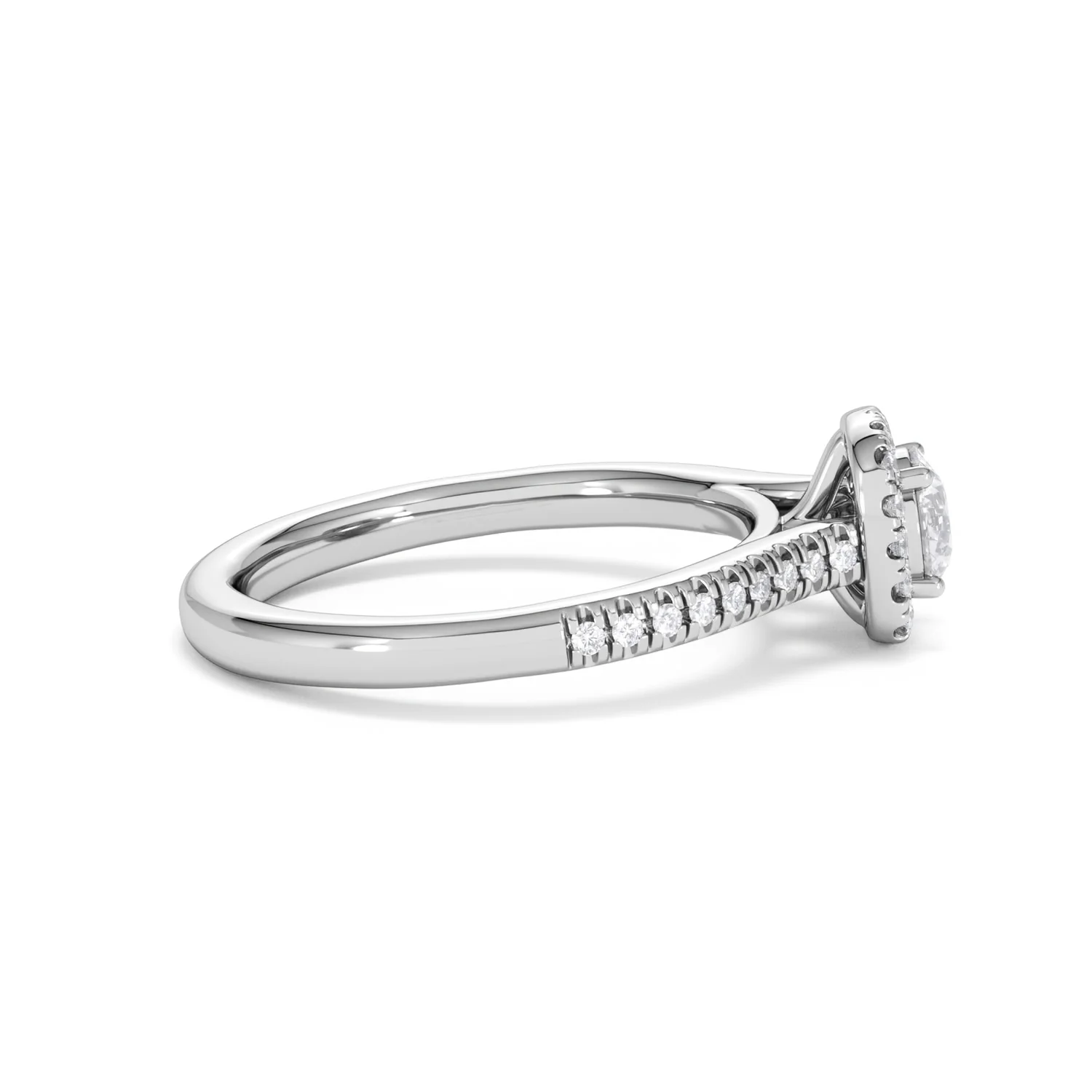 Lumia Round Cut Lab Diamond Halo Ring 0.70ct F/VS in 9K White Gold - Image 30