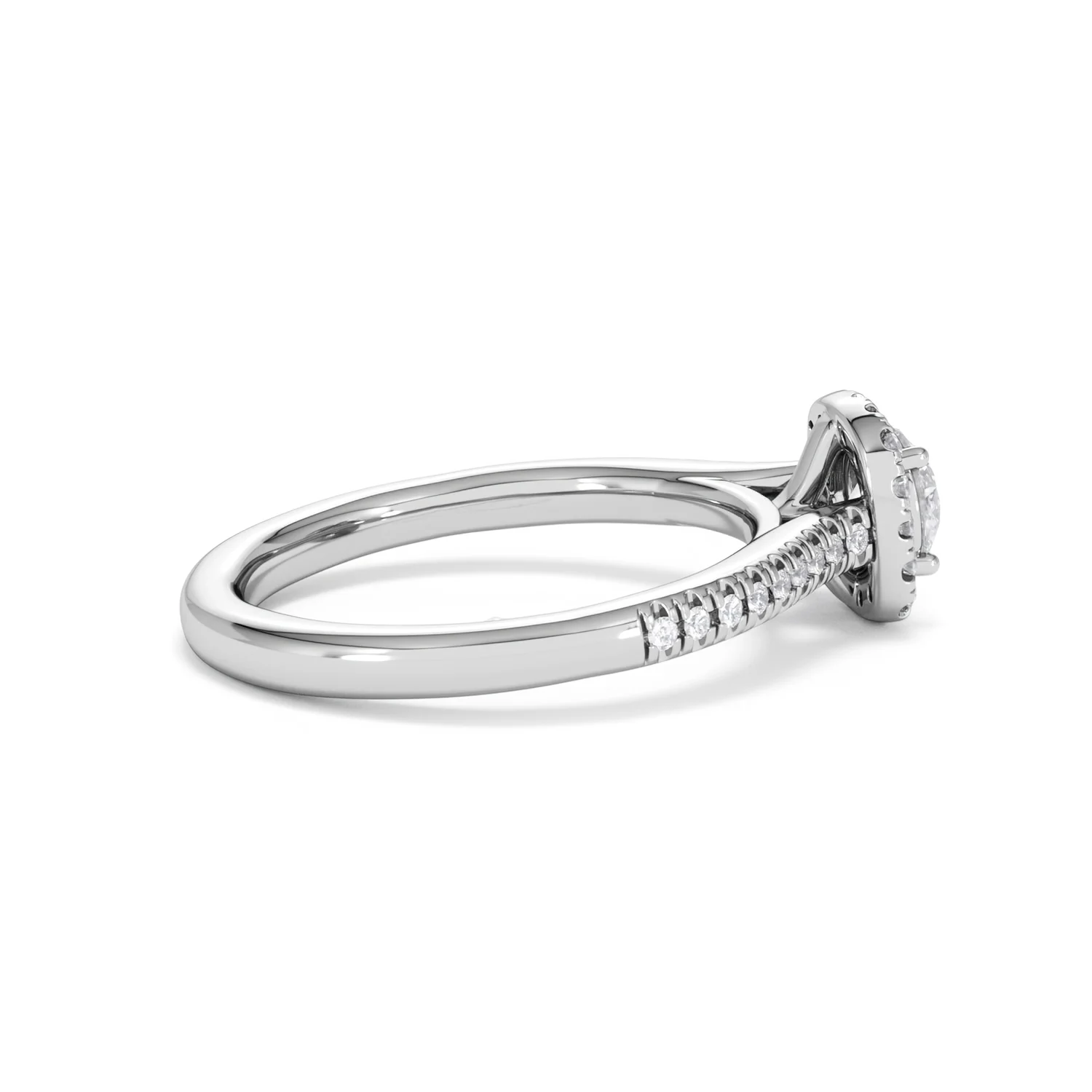Lumia Round Cut Lab Diamond Halo Ring 0.70ct F/VS in 9K White Gold - Image 33