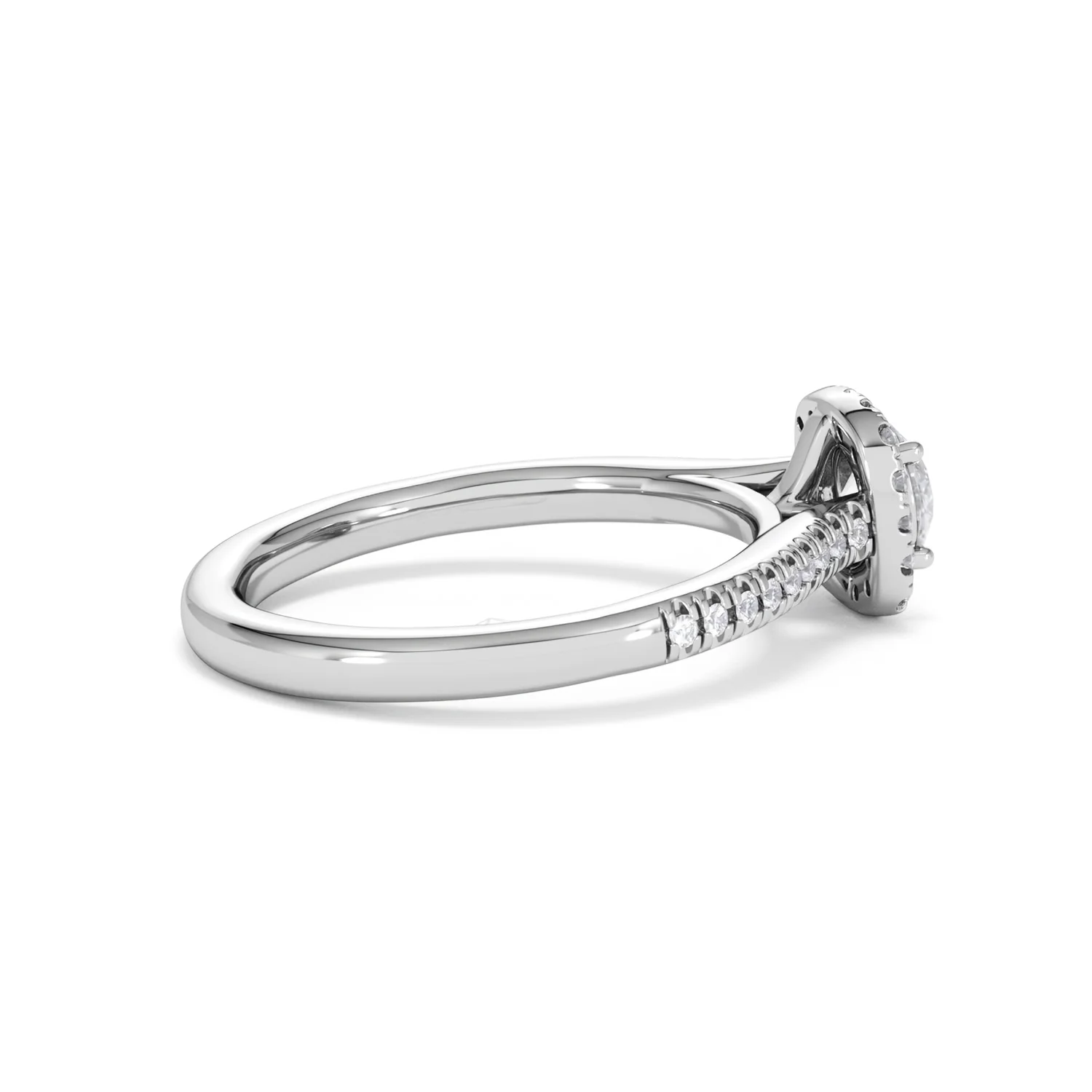 Lumia Round Cut Lab Diamond Halo Ring 0.70ct F/VS in 9K White Gold - Image 34