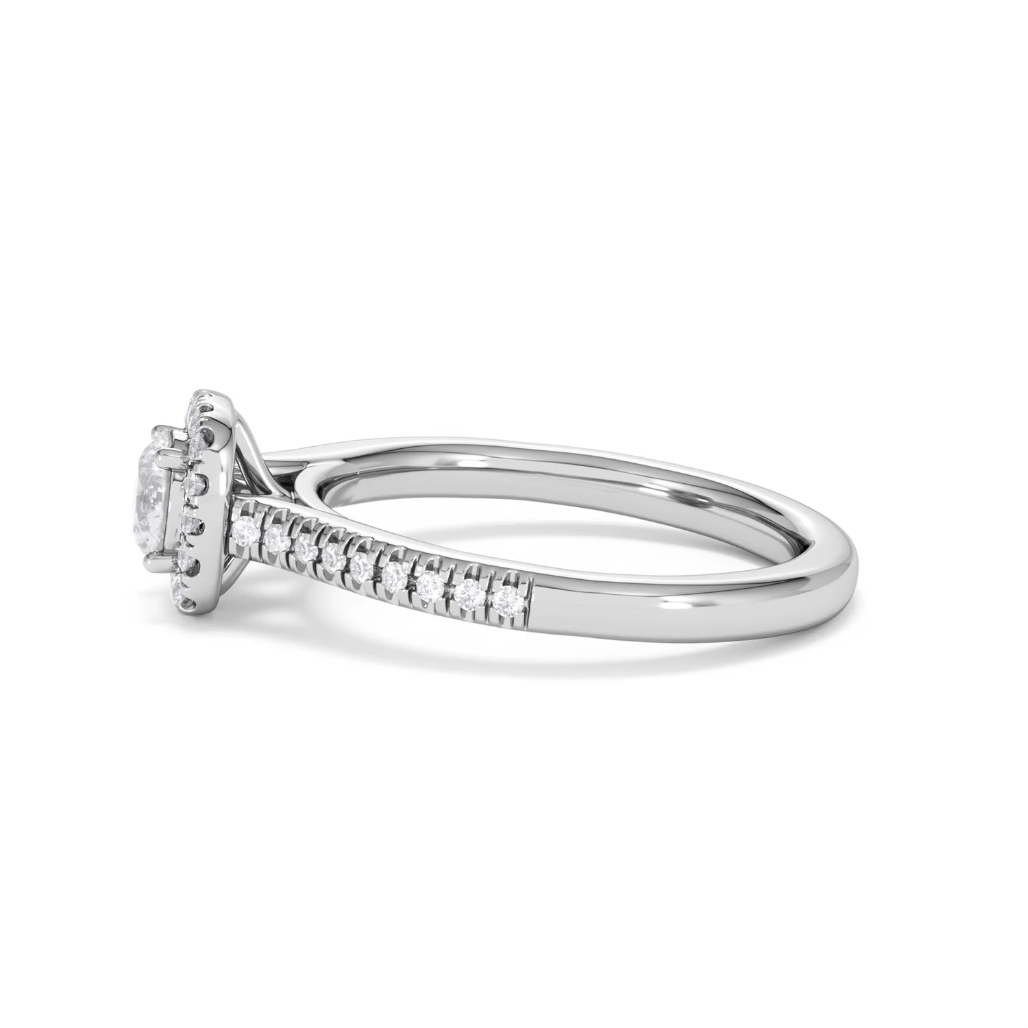 Lumia Round Cut Lab Diamond Halo Ring 0.70ct F/VS in 9K White Gold - Image 71