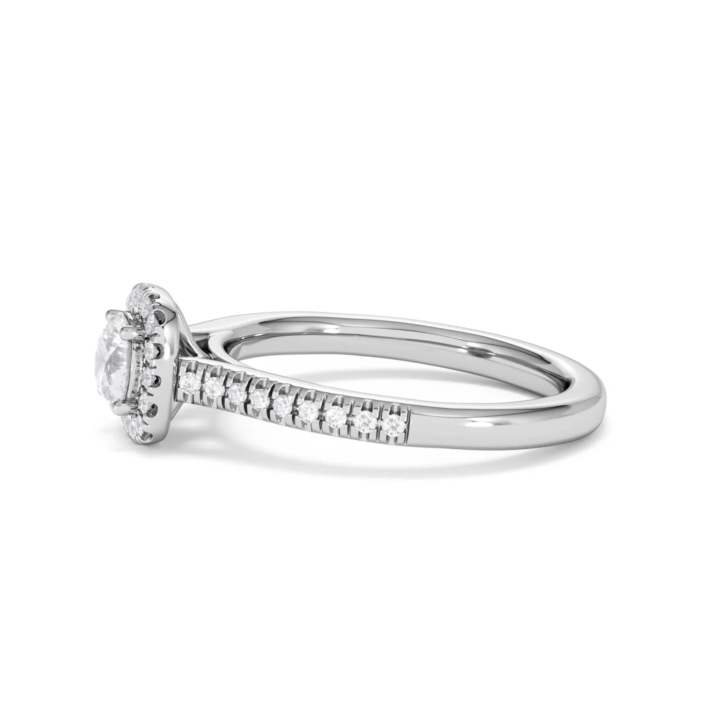 Lumia Round Cut Lab Diamond Halo Ring 0.70ct F/VS in 9K White Gold - Image 73