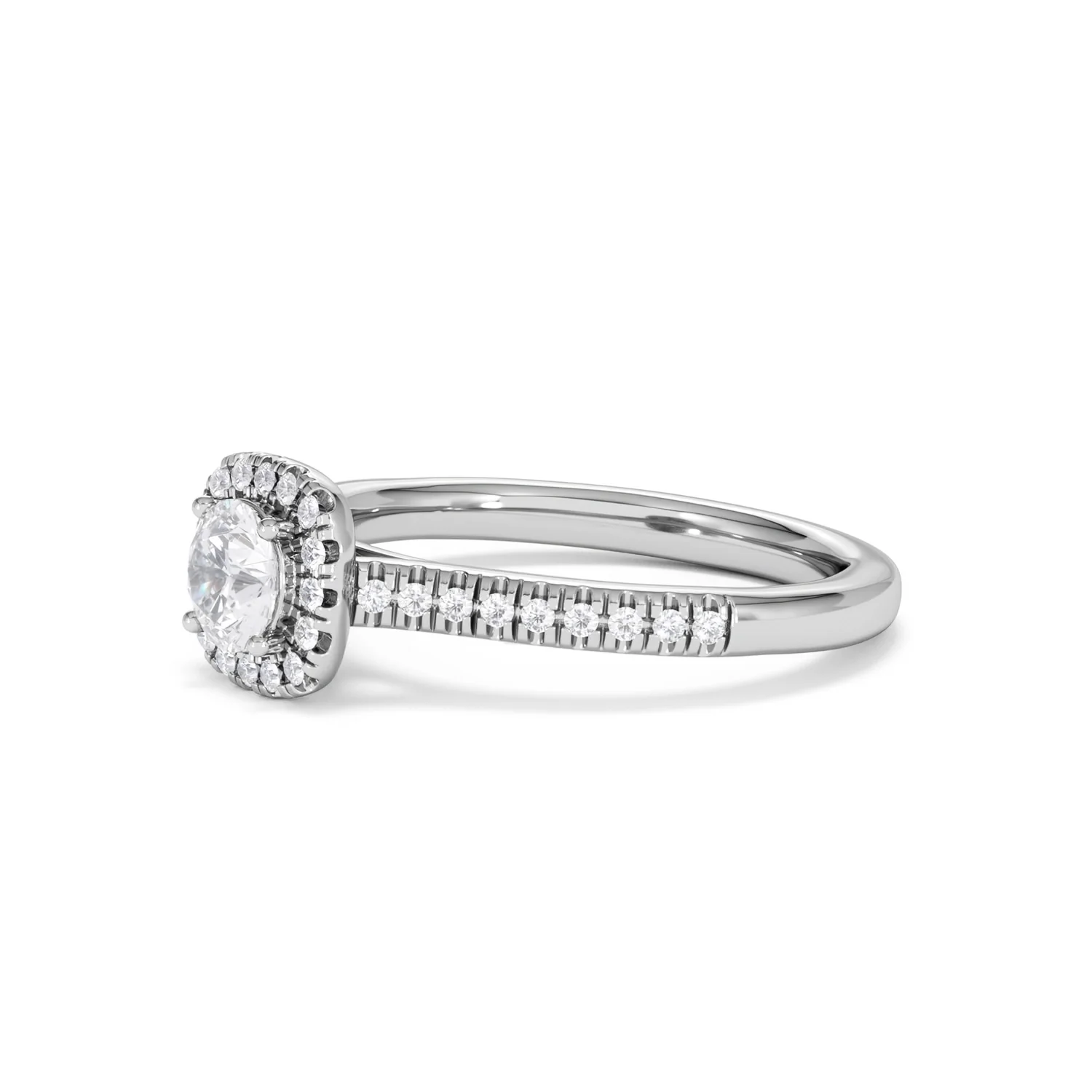 Lumia Round Cut Lab Diamond Halo Ring 0.70ct F/VS in 9K White Gold - Image 78